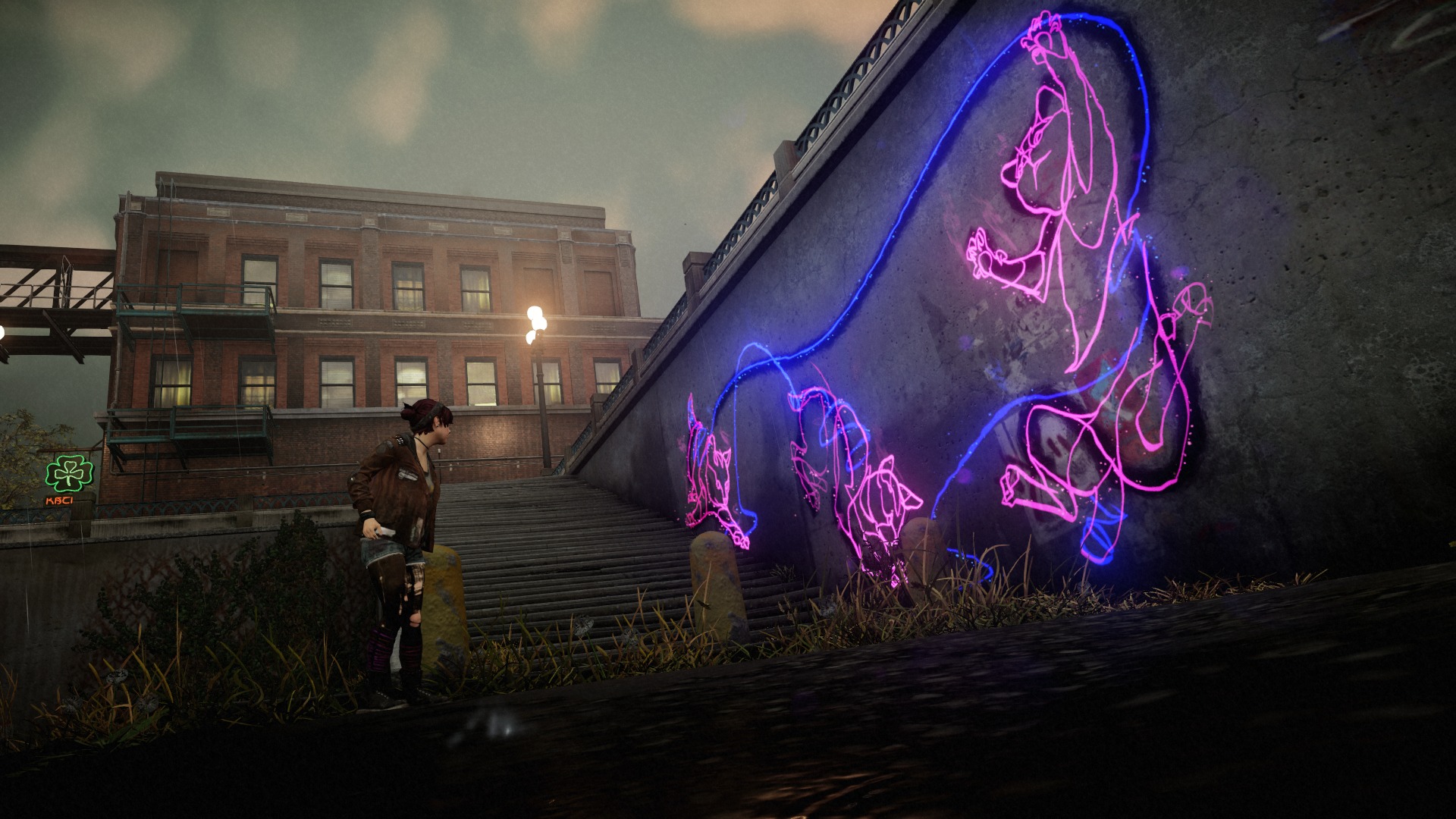 Light 1. Неон инфеймос. Infamous first Light City. Infamous first Light костюмы. Infamous first Light Брендон.