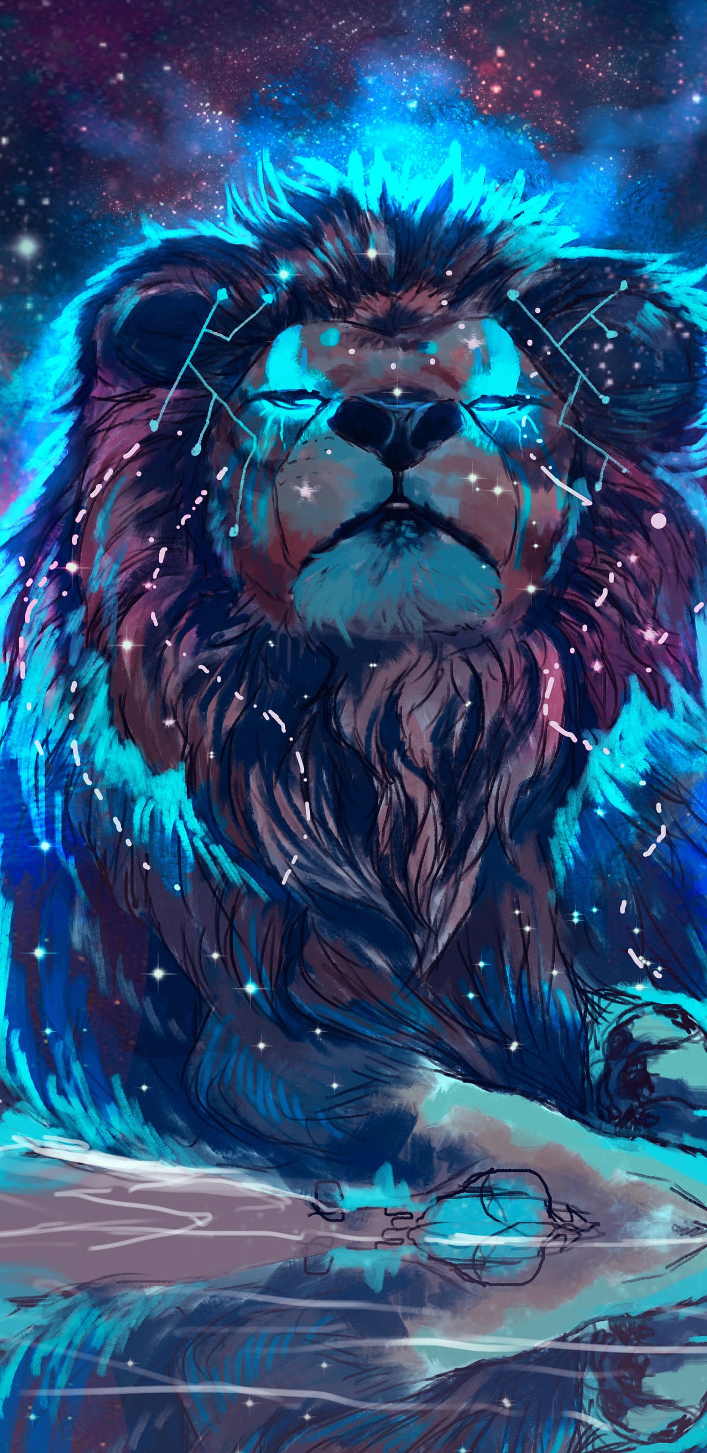 This is the lion I hopped It is now galaxy lion Cool Lion Galaxy HD phone  wallpaper  Pxfuel