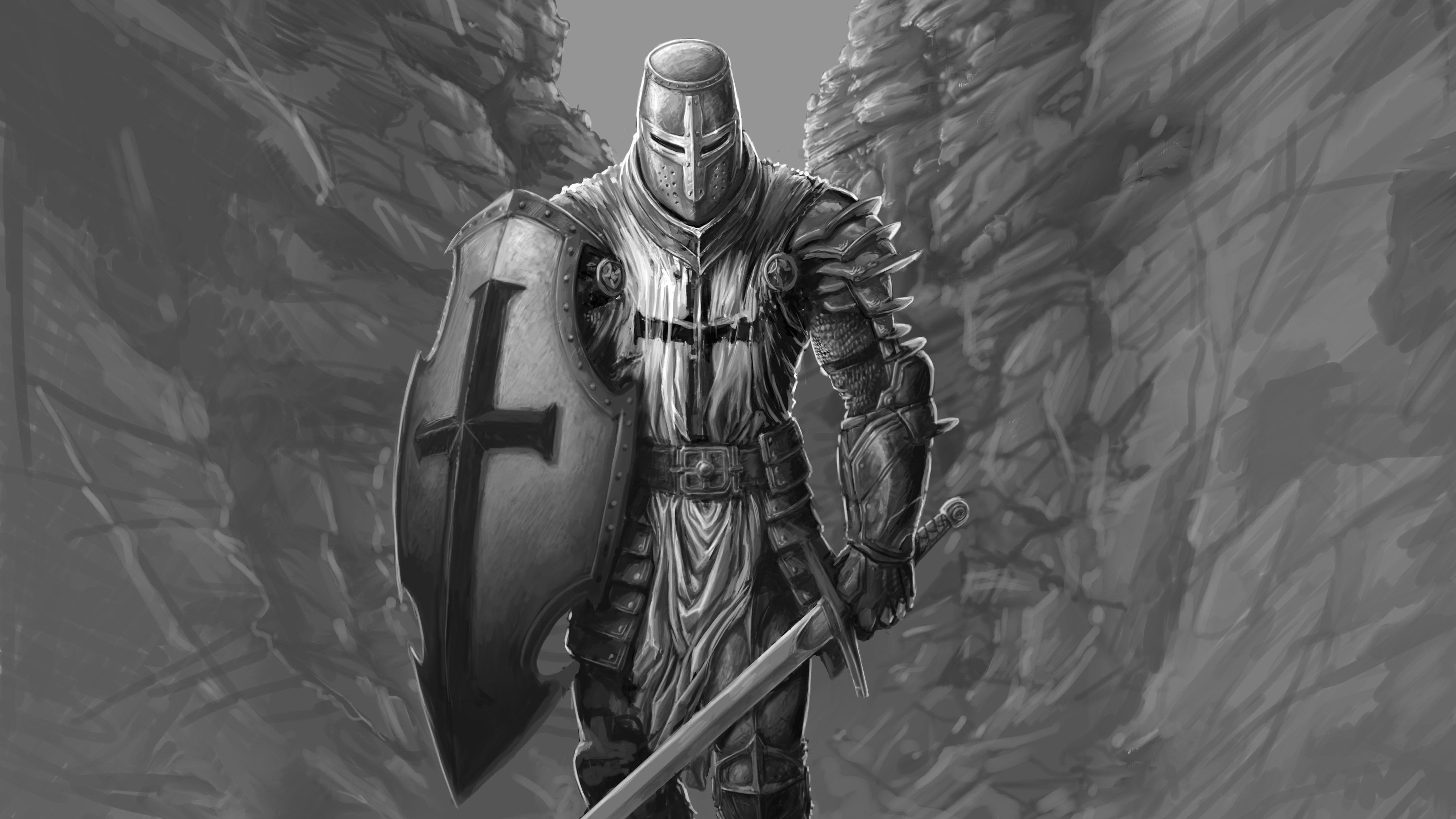 Wallpaper knight, the middle ages, game art, warrior with sword, Elden Ring  for mobile and desktop, section игры, resolution 3840x2688 - download