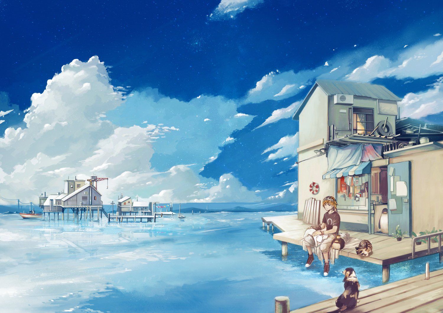 Beach House Bali Aesthetic Anime Wallpapers - Anime Background