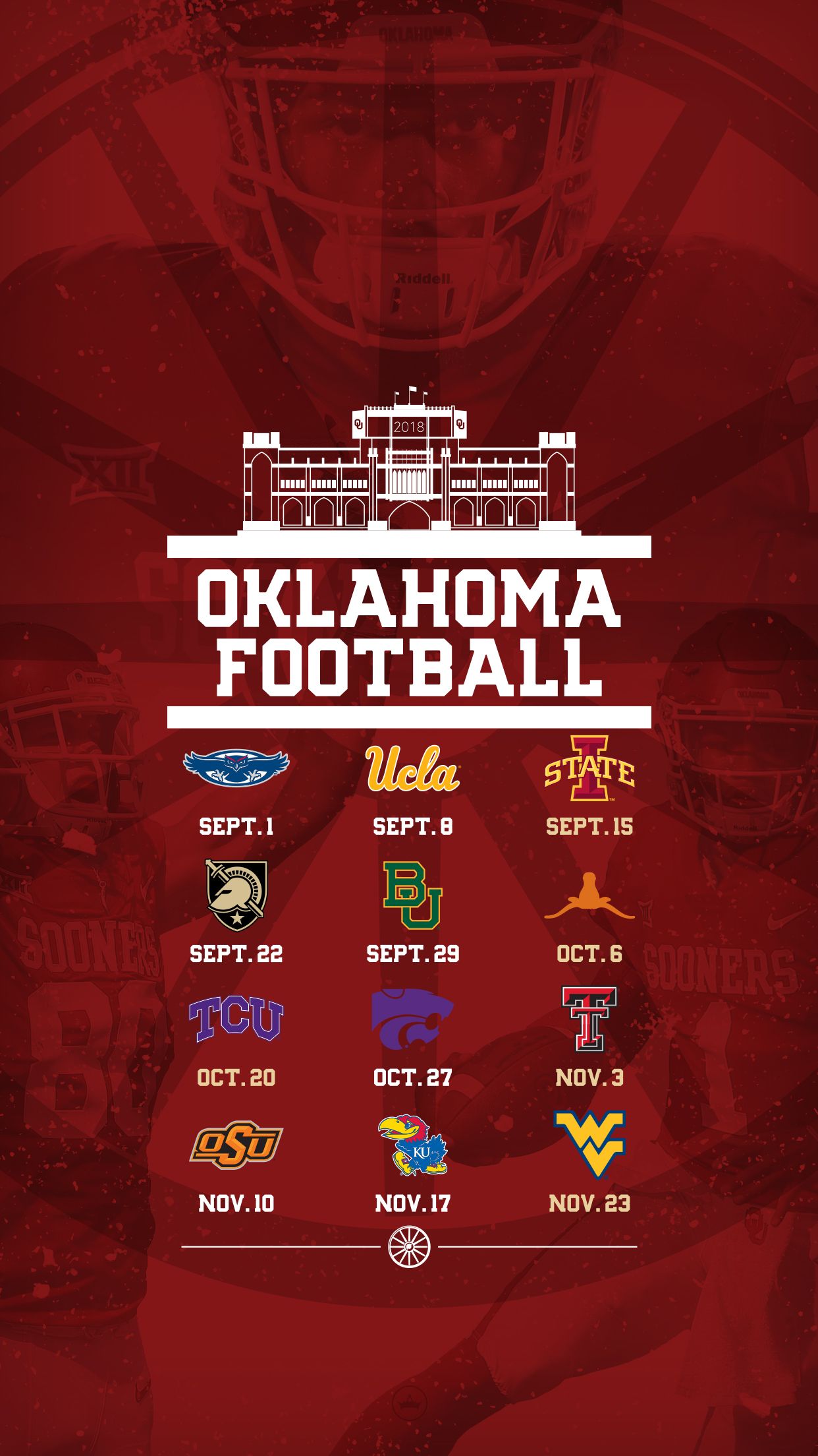 2022 Oklahoma Sooners Football Schedule Downloadable Wallpaper