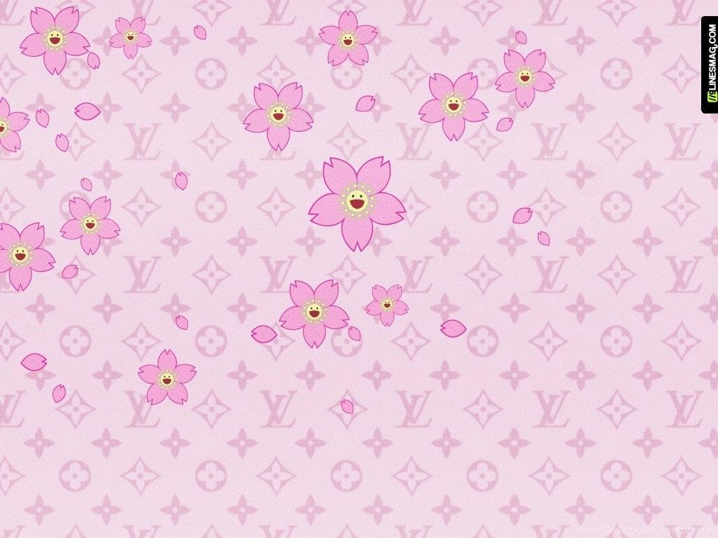 Dripping Louis Vuitton Live Wallpaper with Pink Background - free download