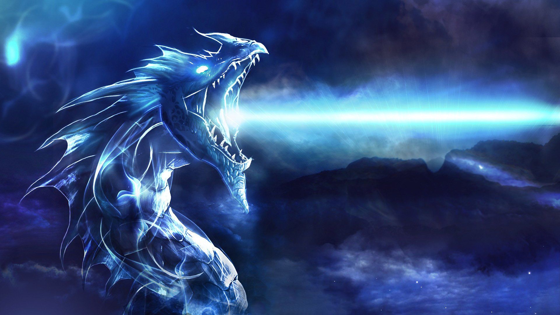 Dark and light colored in front of black background abstract dragon design  2K wallpaper download