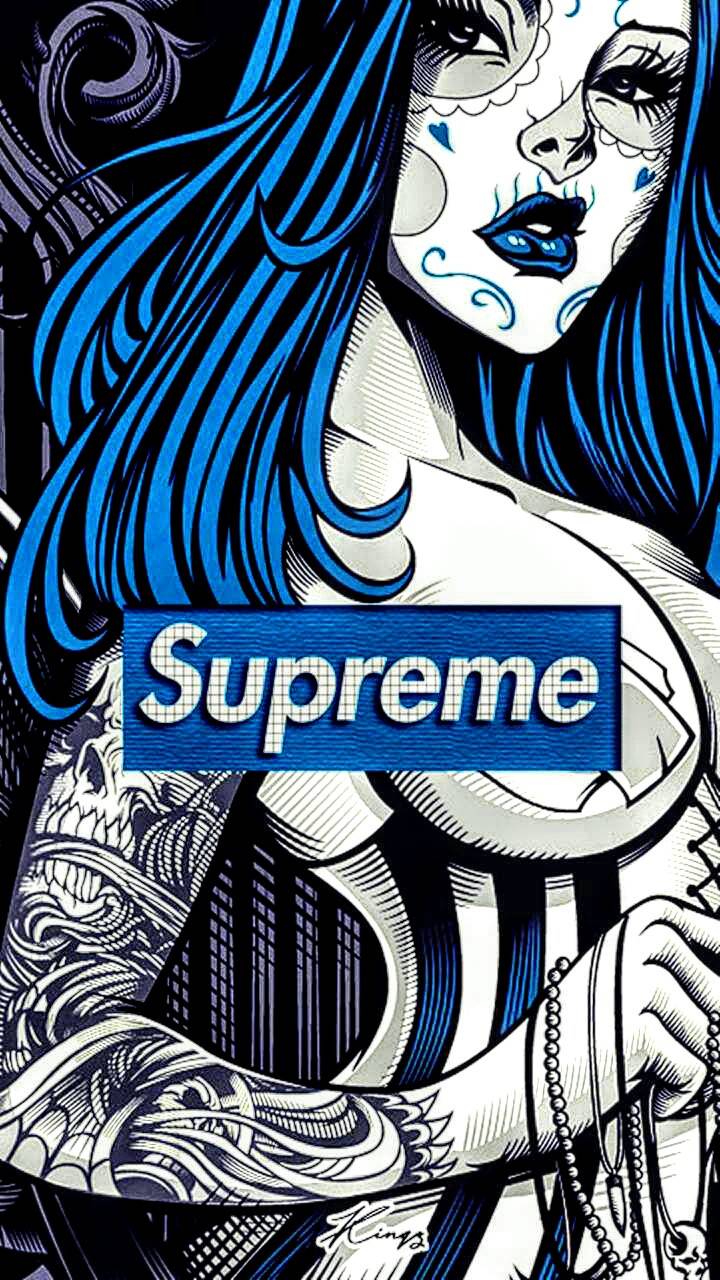 Sypreme Logo Blue Wallpapers on WallpaperDog