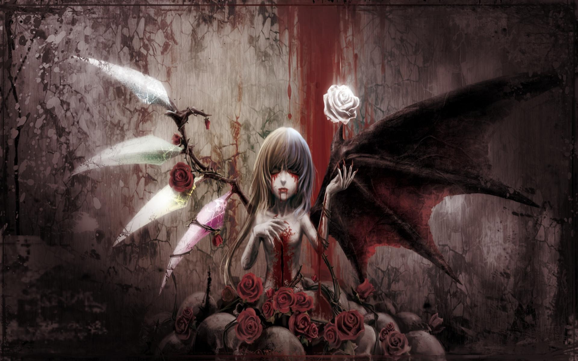 wallpaper for desktop, laptop  bf23-horror-scary-face-dark-anime