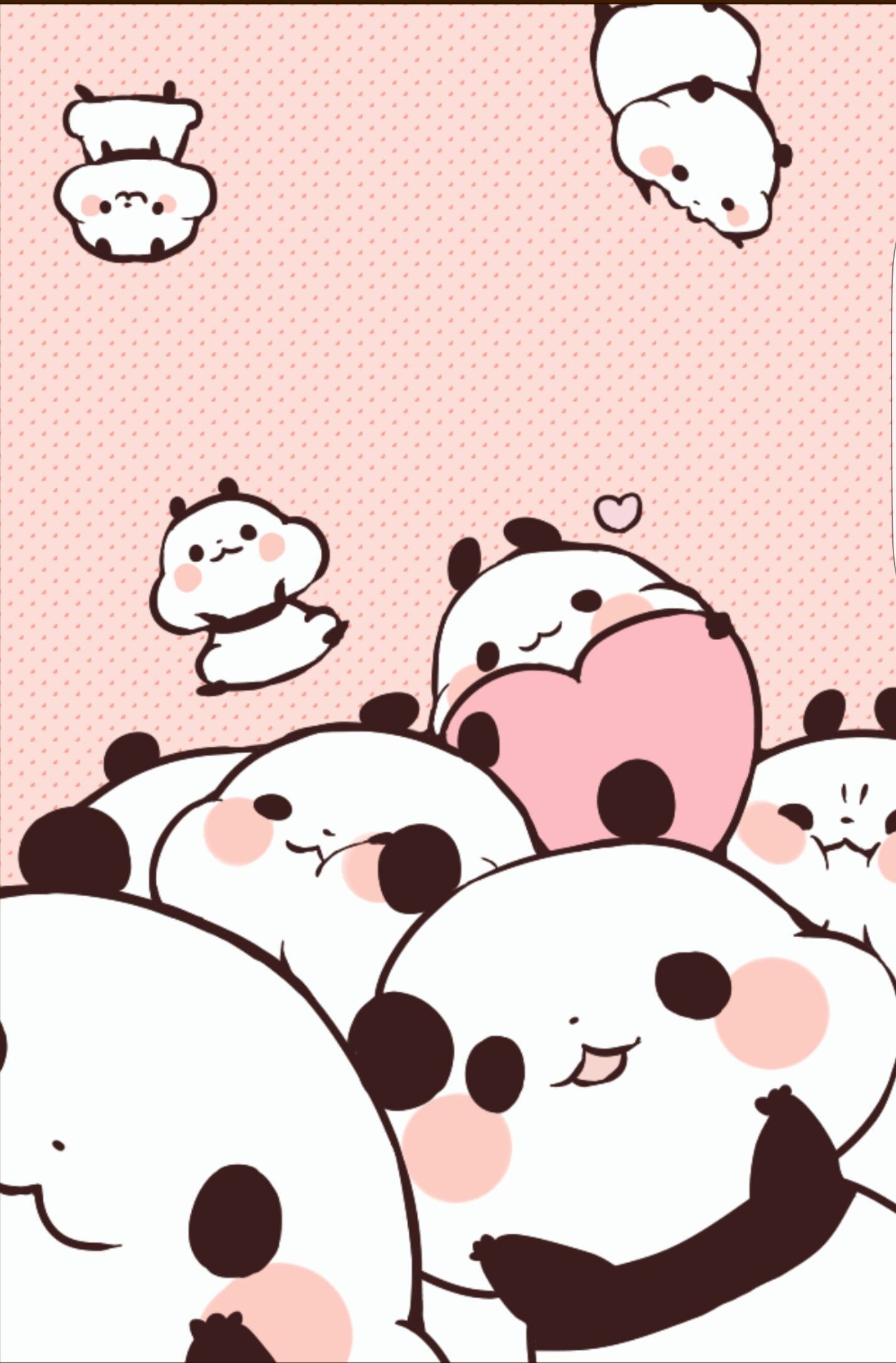 Download Adorable Kawaii Panda Wallpaper