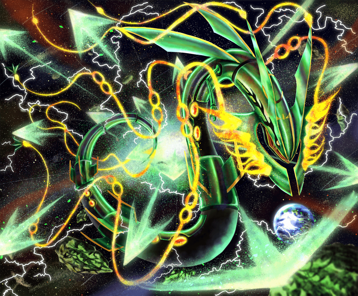 49+] Shiny Mega Rayquaza Wallpaper