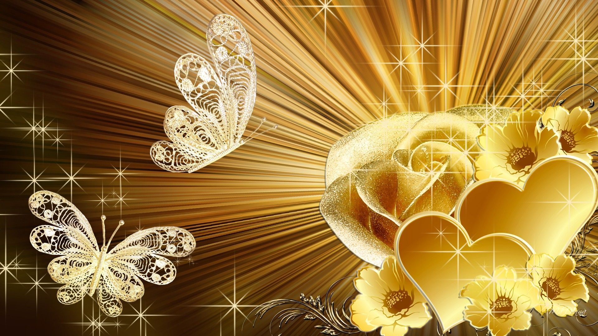 Download Golden Rose Wallpapers On Wallpaperdog