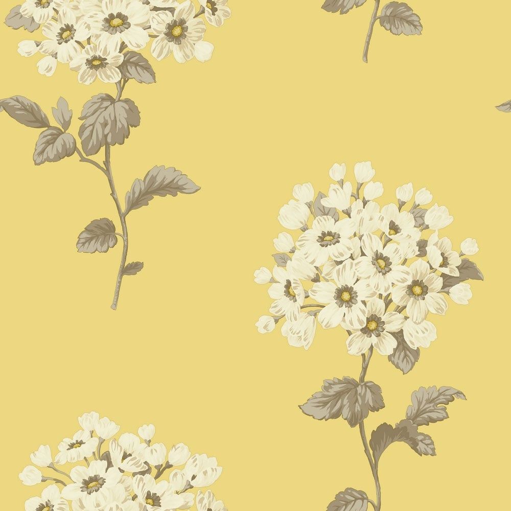 Sophie Conran Sunflower Wallpaper Yellow Grey Cream Luxury Designer Feature Wall 