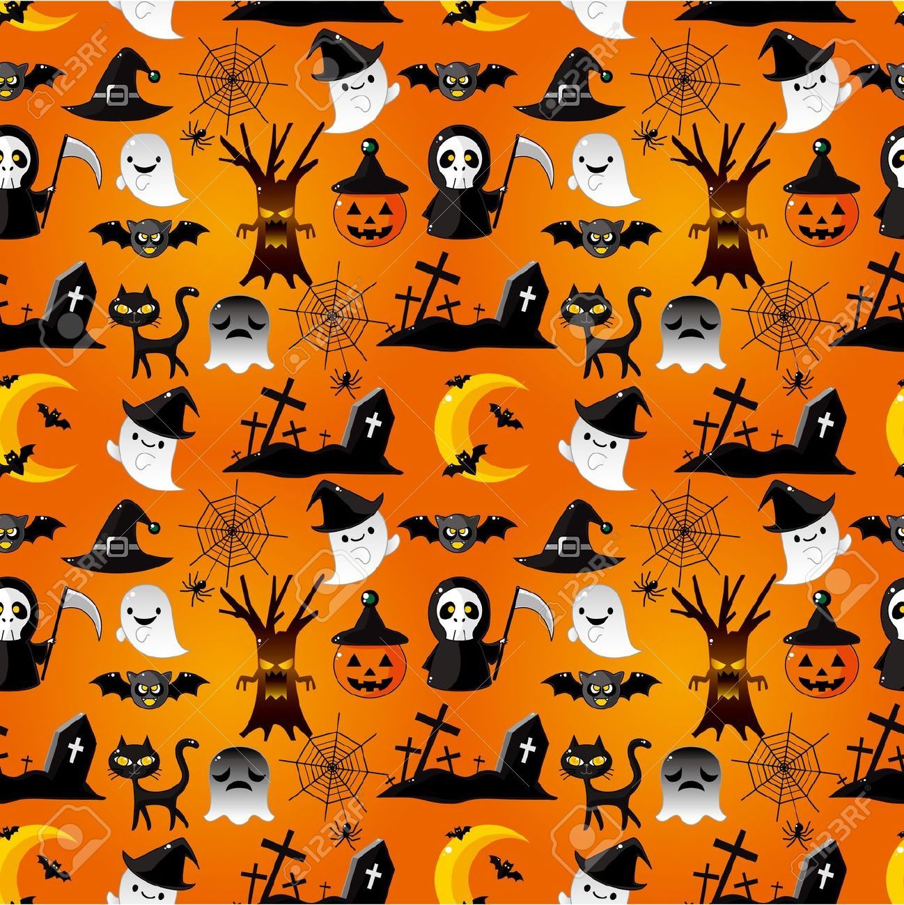 Orange Cartoon Simple Halloween Phone Wallpaper Template and Ideas for  Design  Fotor