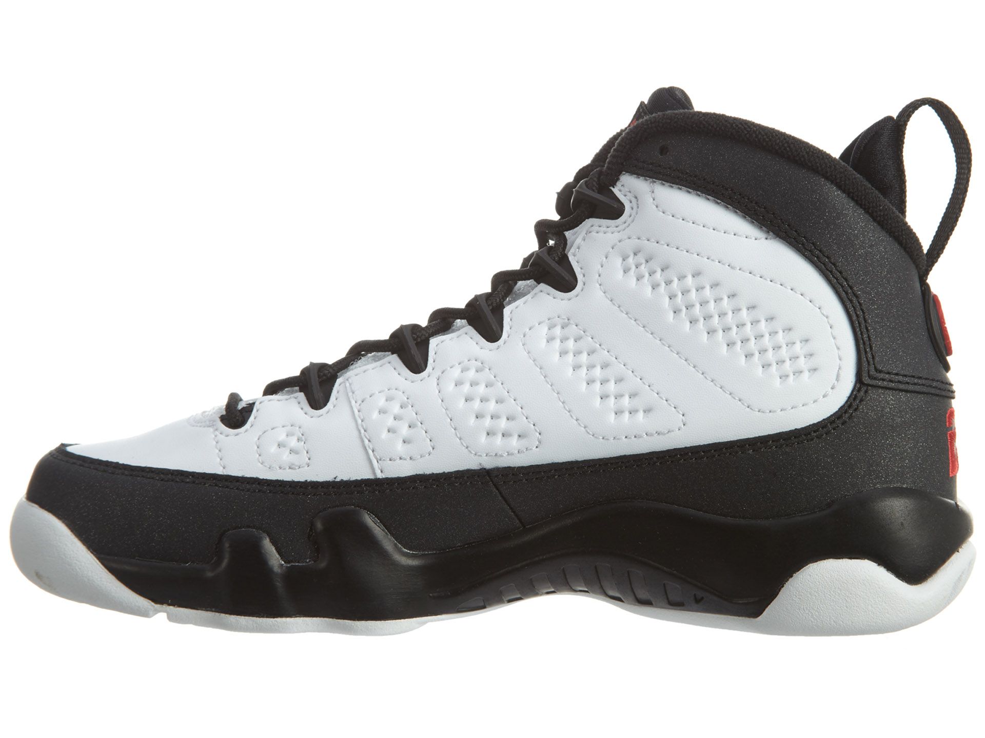 black and white jordan 9