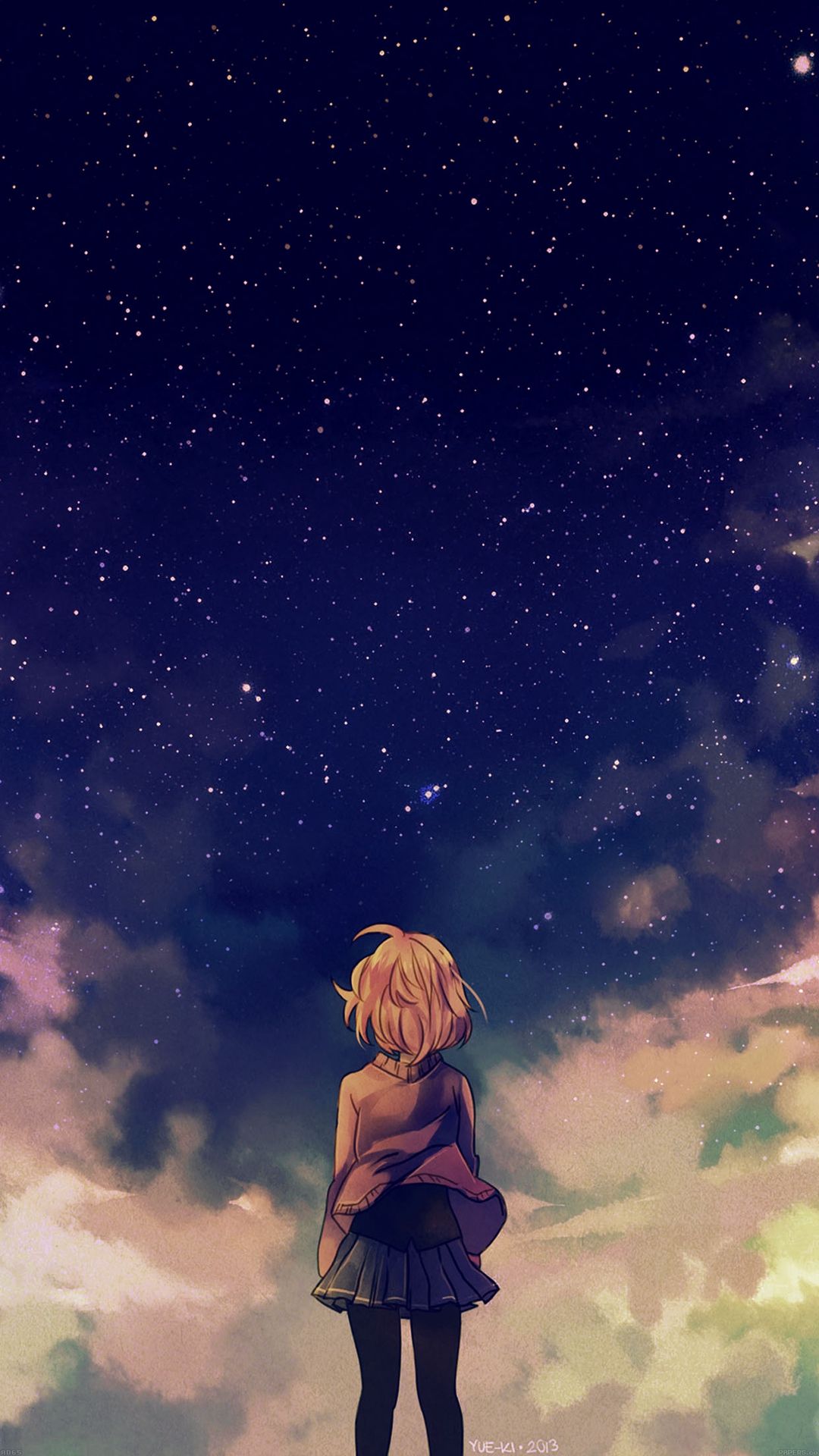 Download Side Profile Cute Anime Girl iPhone Wallpaper | Wallpapers.com