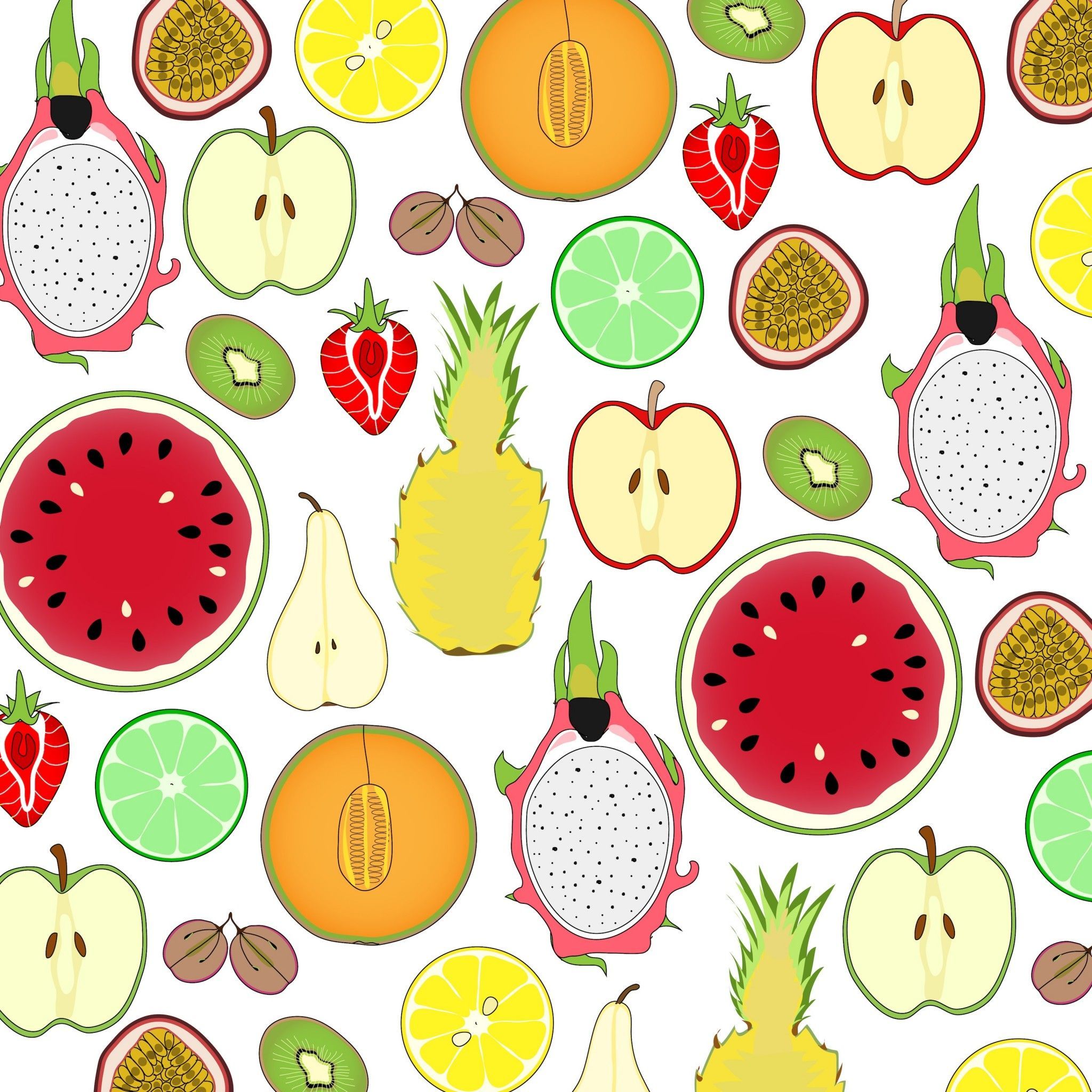 Computer Fruit Patterns Fruit Pattern Wallpapers on WallpaperDog