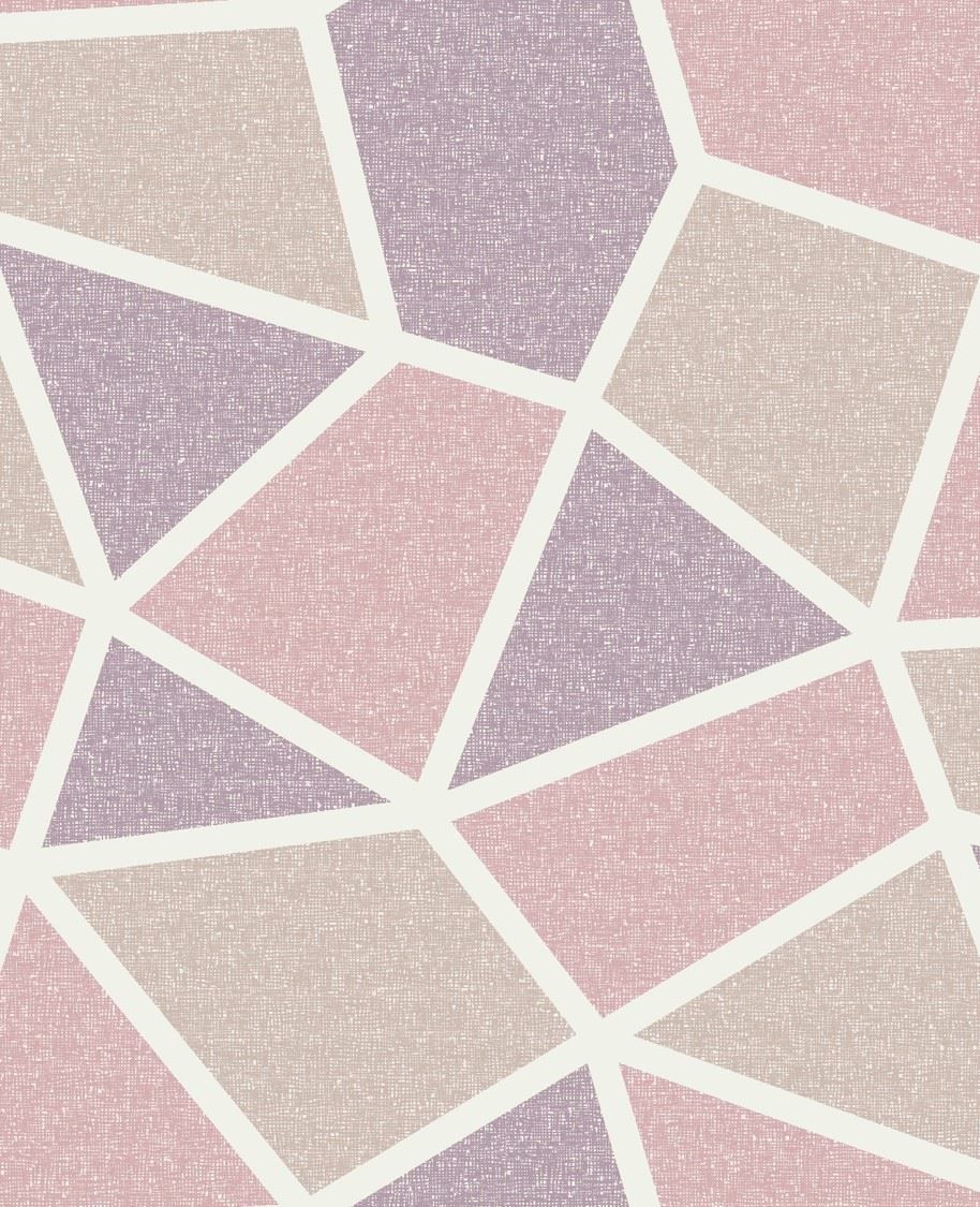 Rasch Marble Squares Wallpaper Geometric Diamond Cubes Metallic Geo Purple  Lilac 248968