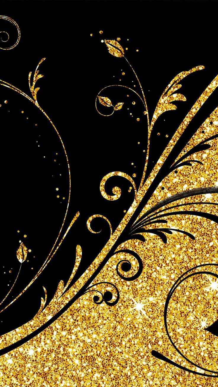 Premium Vector  Mystical gold frame on black background mobile phone  wallpaper