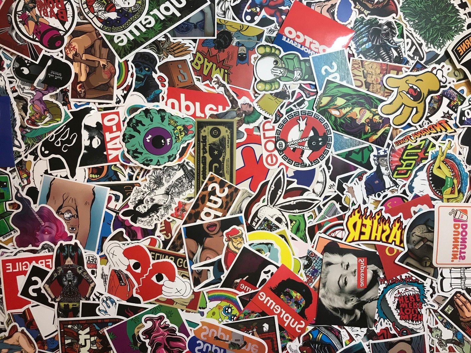 HappyThousands 300-Pack Skateboard Stickers – Bomb Vinyl Decals For Laptop, Luggage, Penny Boards