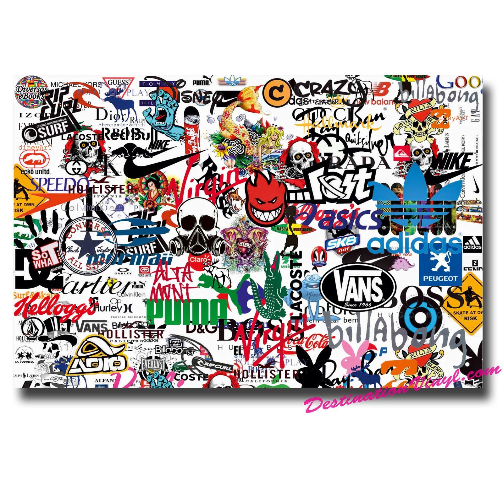 Stickerbomb 25 Mixed Stickers Black & White Laptop Phone Skateboard School Drift