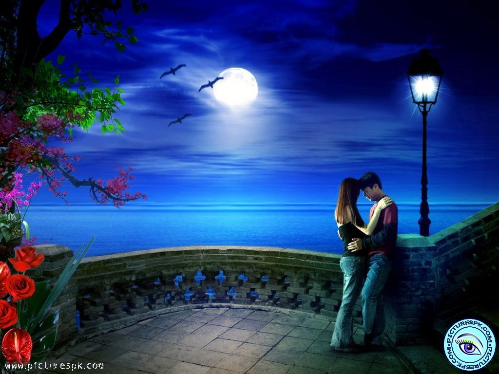 romantic night scenery wallpapers
