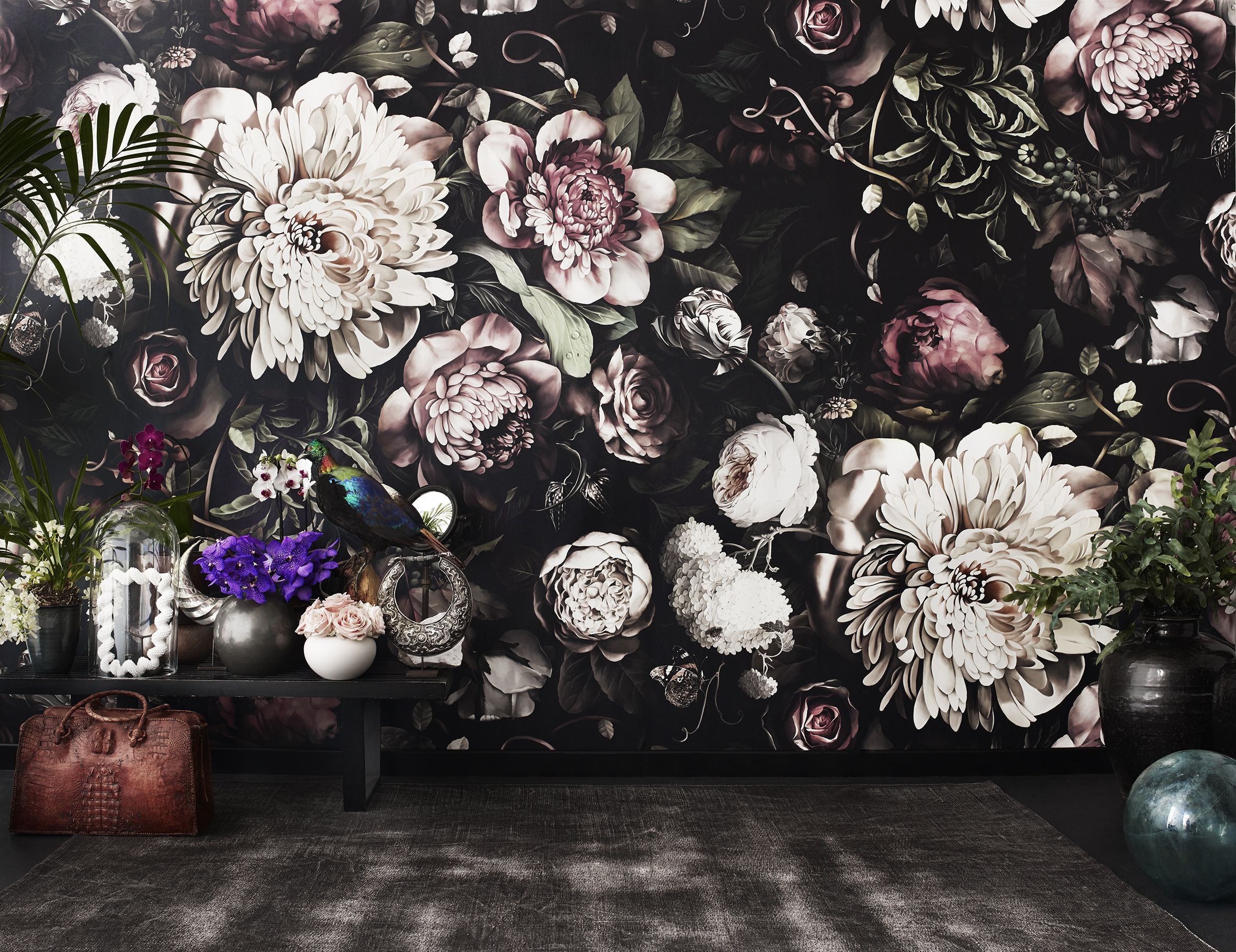 Ovoin Modern Large Floral Wallpaper Roll Art Elegant Blooming Flower Wall  Paper Bedroom Decor 053