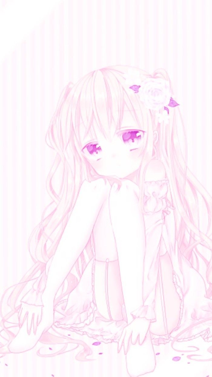 Anime girl  pink rose Wallpaper Download  MobCup
