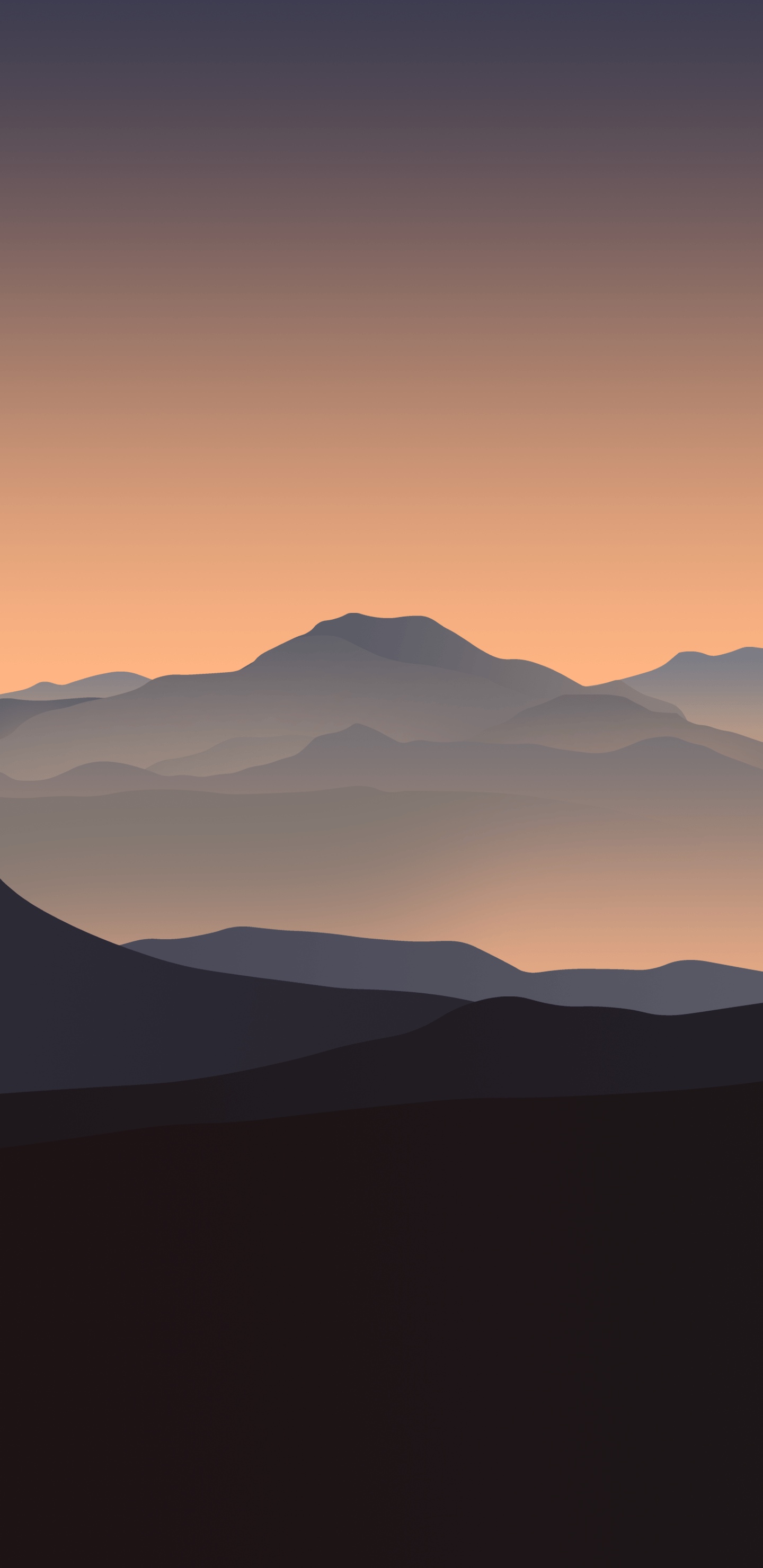 Mountains Sunset Skyline Sky Wallpaper  1440x3040