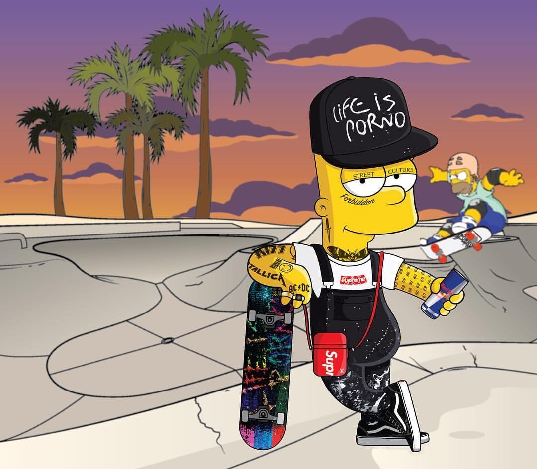 Bart Simpson on a Bart Simpson With Skattor Bart Simpson Bart Simpson Skate...