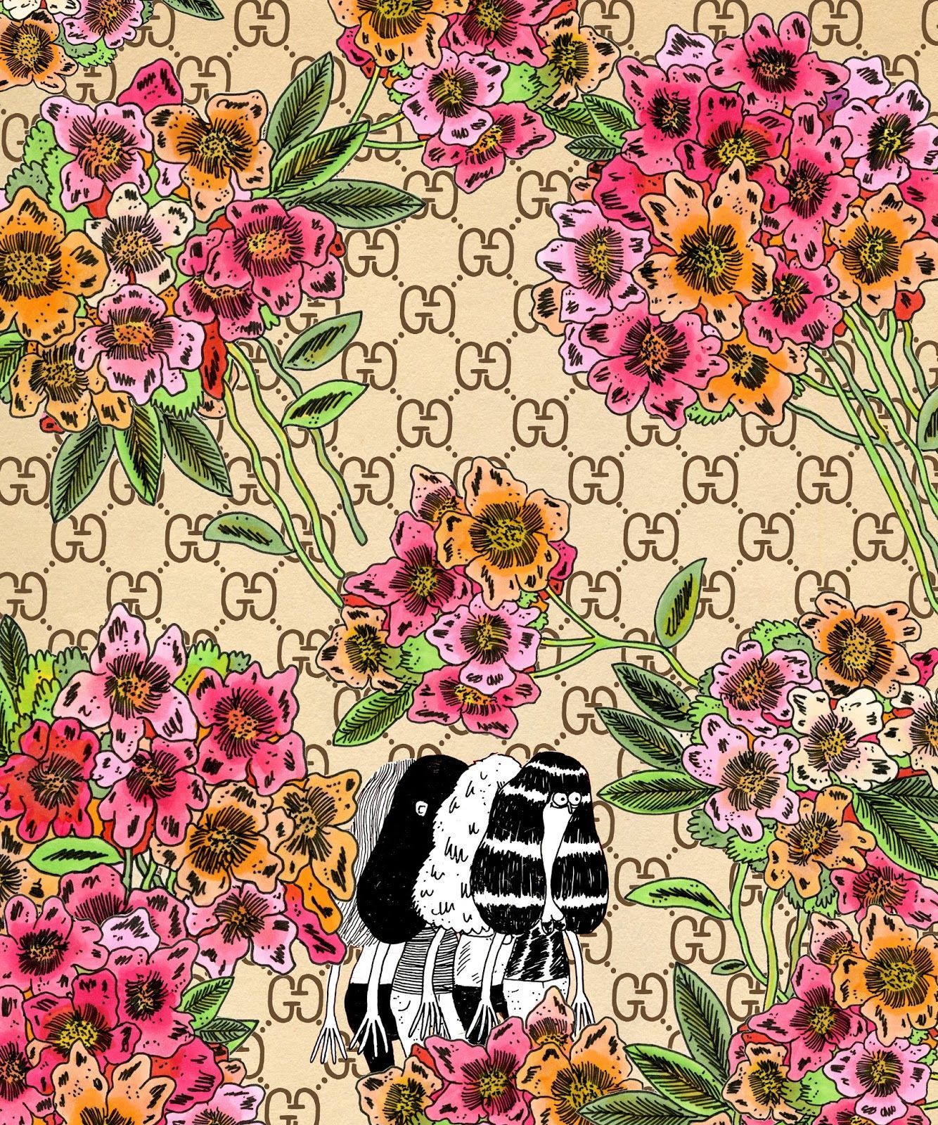 gucci floral wallpaper