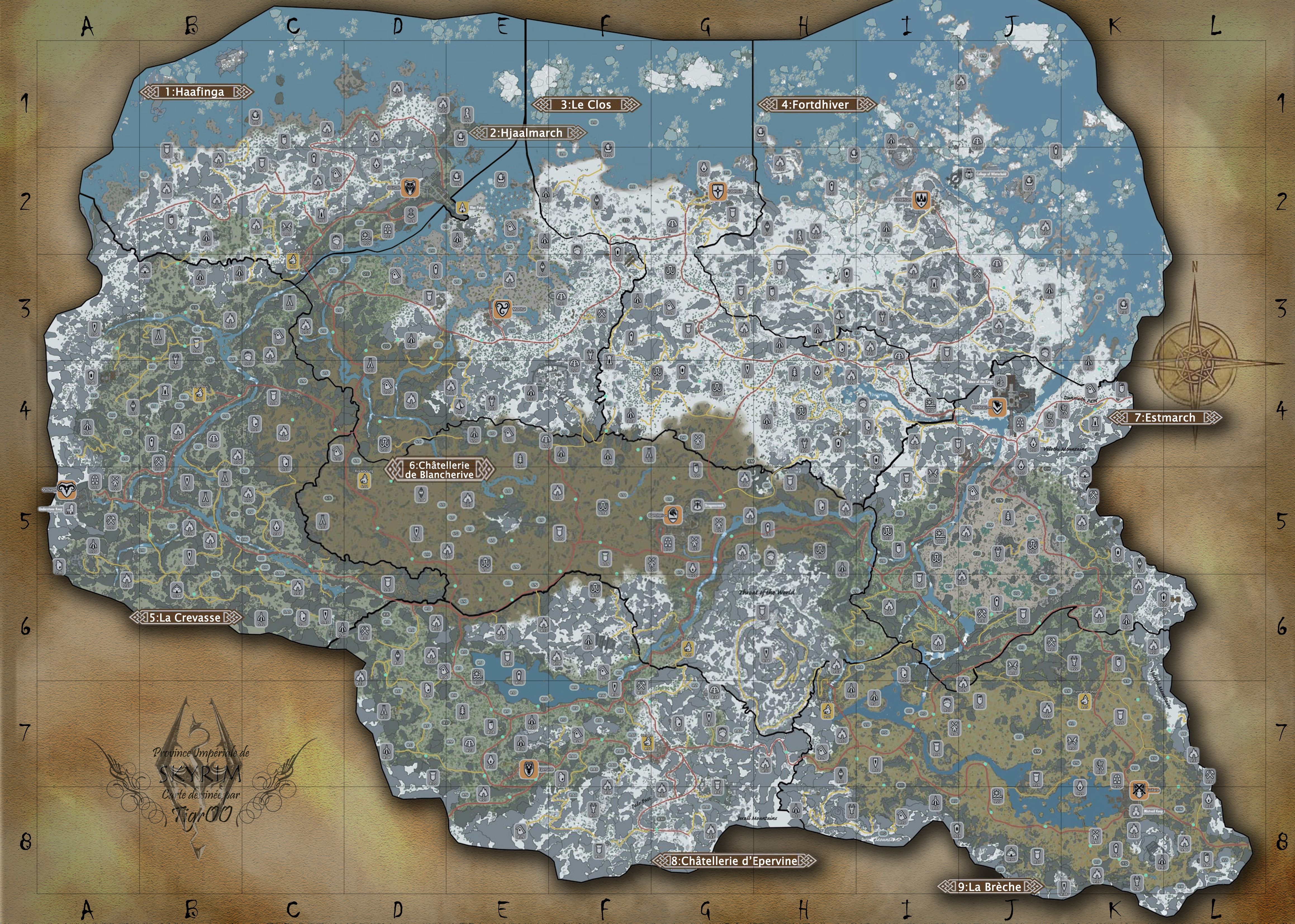 Карта со всеми метками. The Elder Scrolls 5 Skyrim карта. Карта скайрим 5.