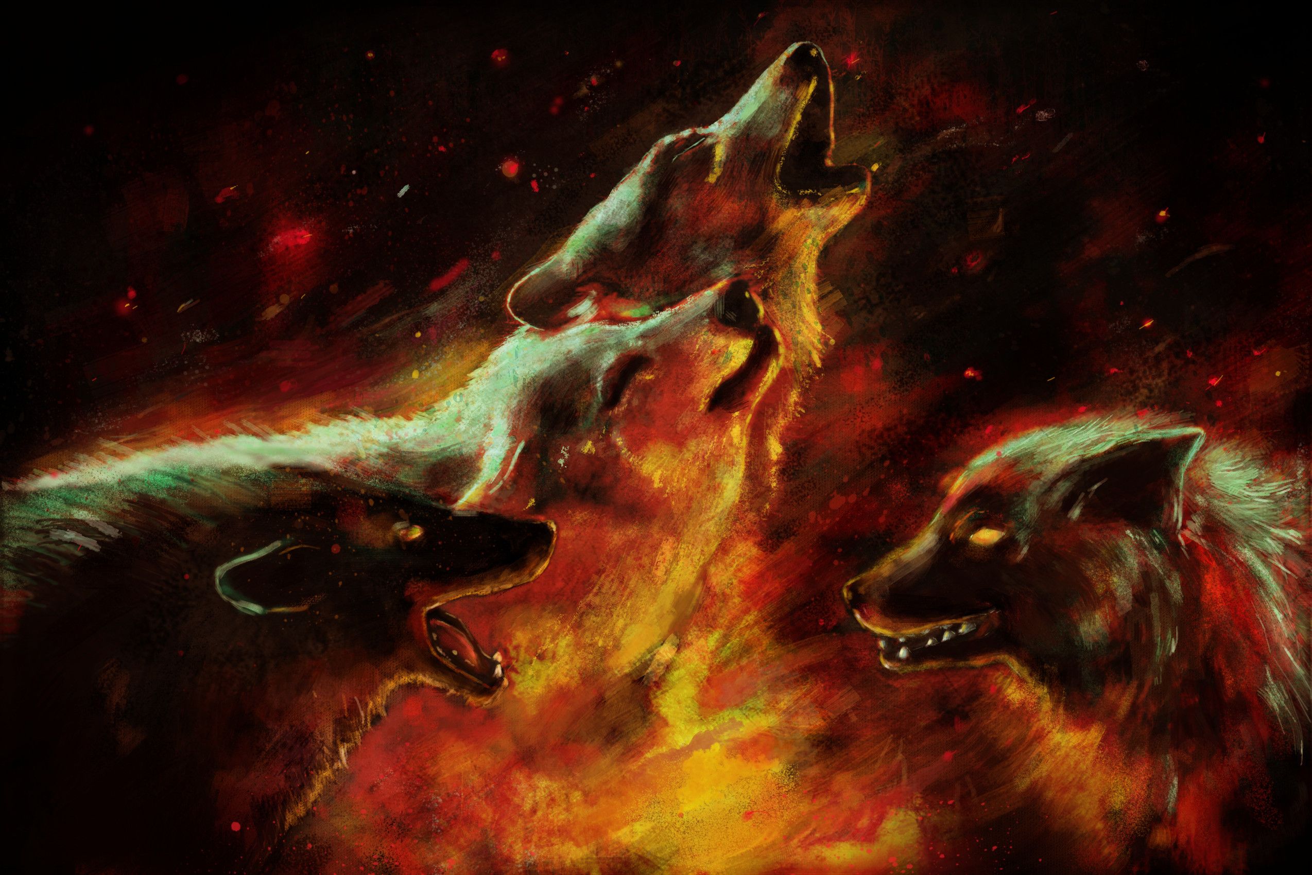 Fire Wolves Wallpapers on WallpaperDog