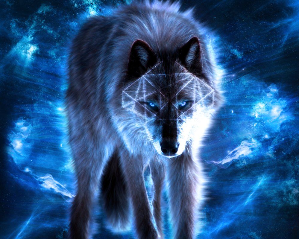 Download Dragon Spirit Cool Blue Wolf Wallpaper  Wallpaperscom