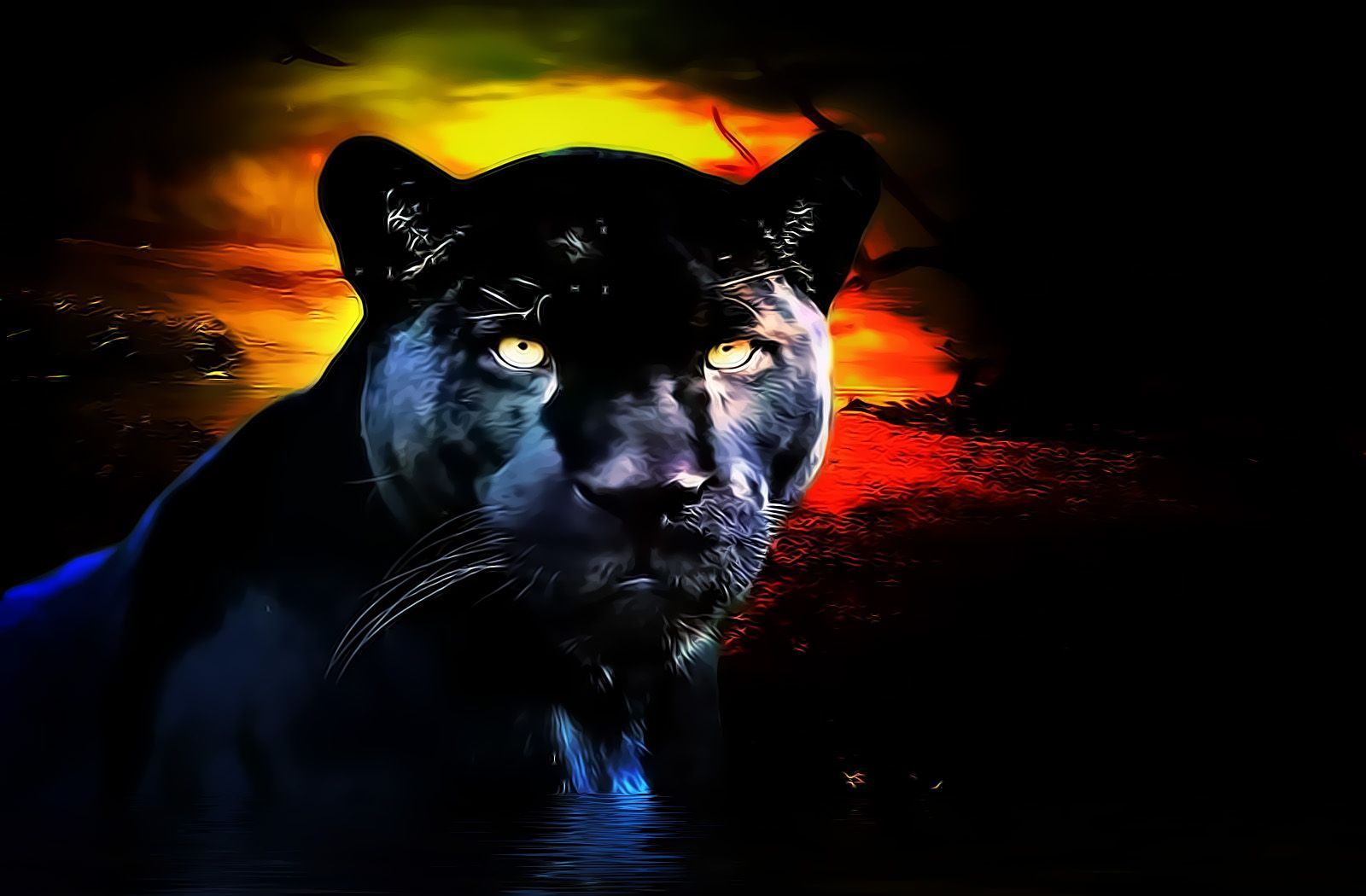 Black Panther Forerst Nature Animal Art HD 4K Wallpaper #8.1515