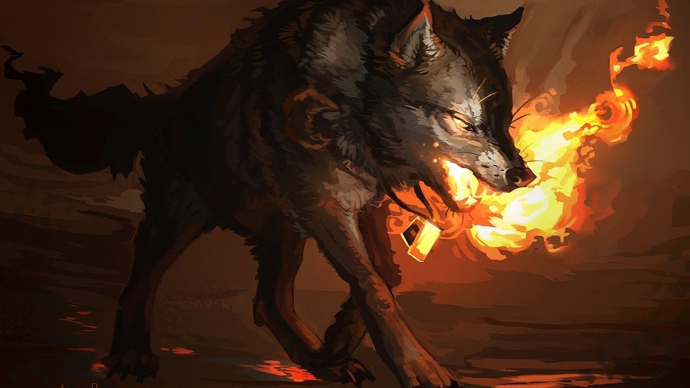 demonic wolf wallpaper