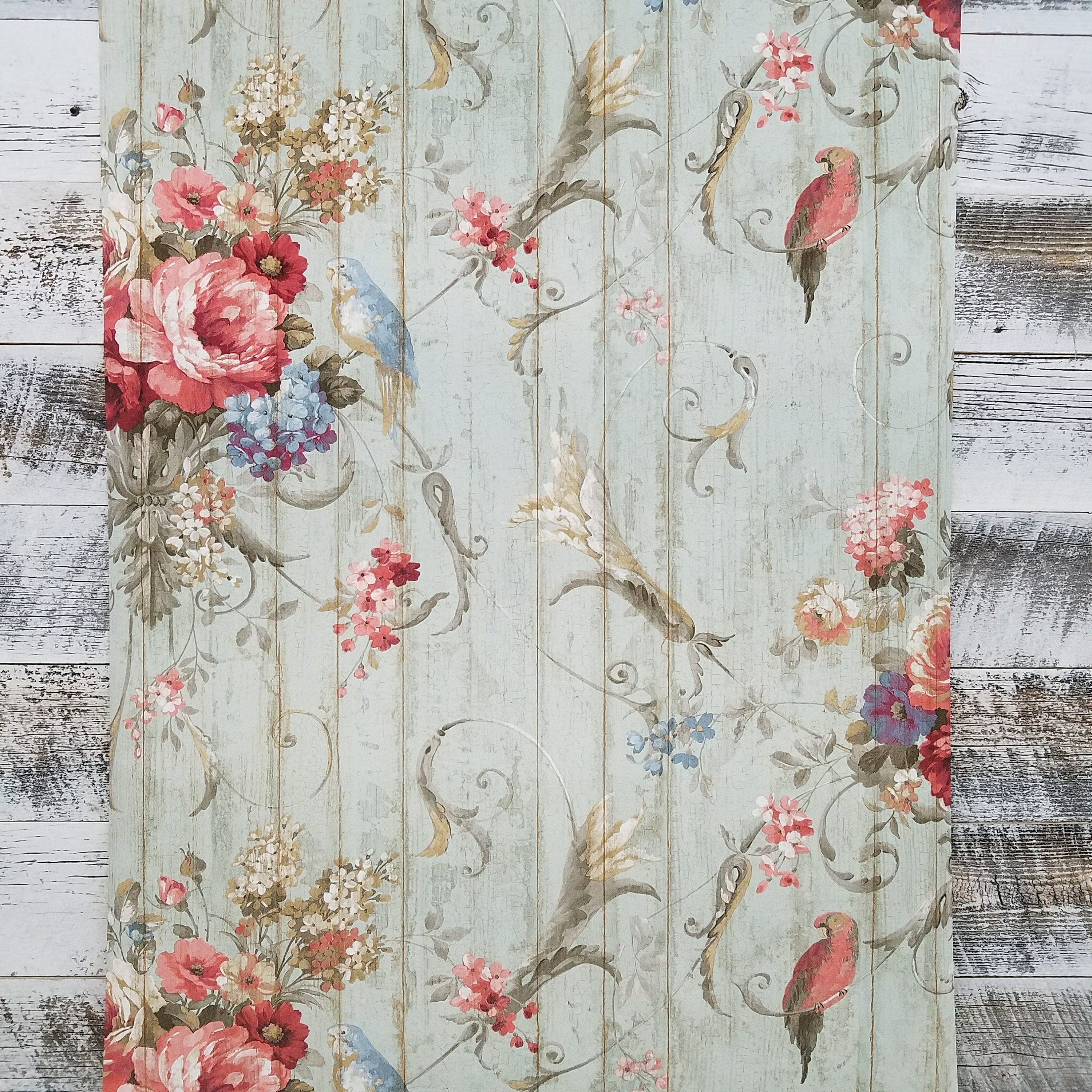 Manor House Traditional Victorian Rose Gray Grand Floral Designer Wallpaper