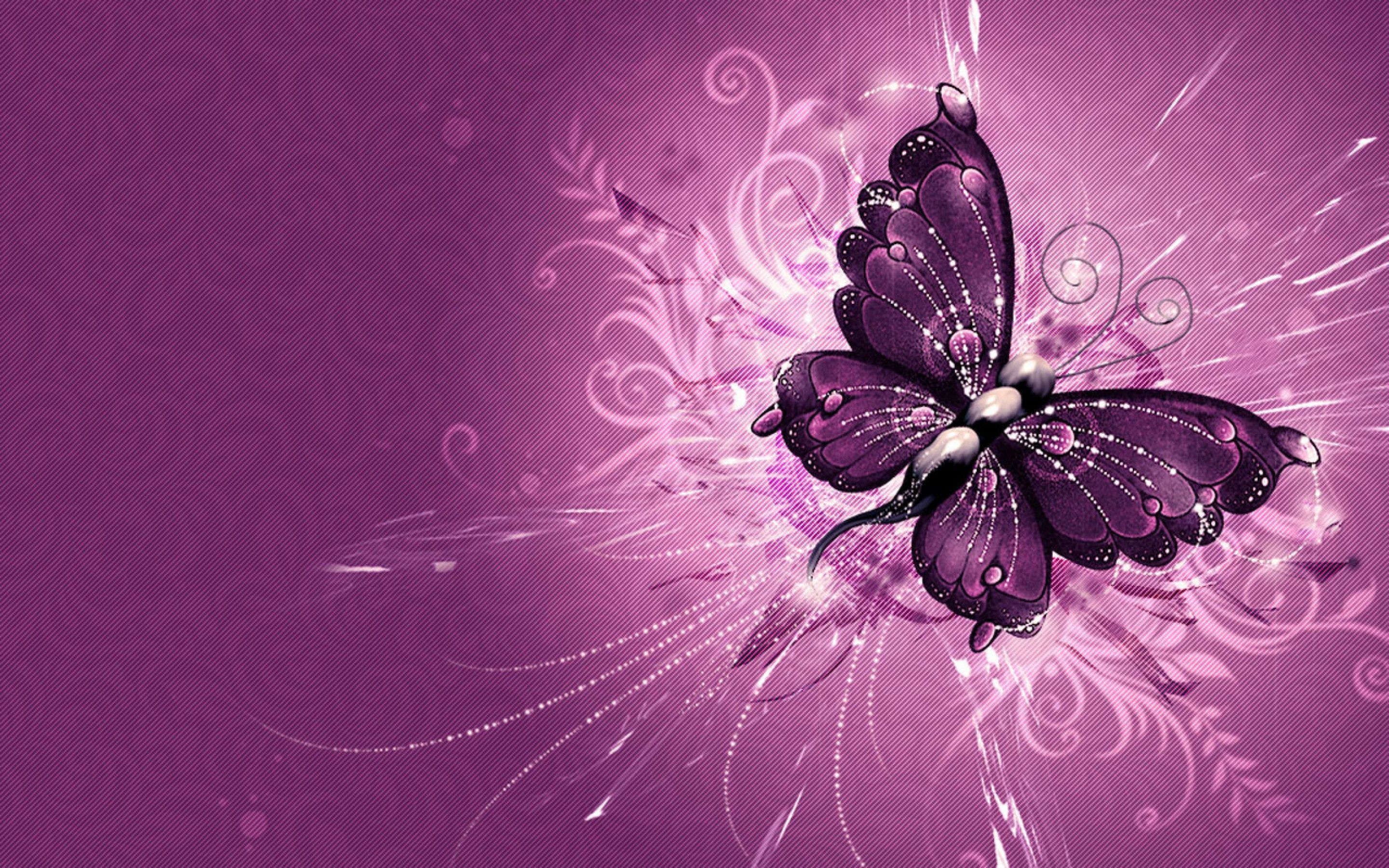 Butterfly desktop wallpaper pink aesthetic  Free Photo  rawpixel