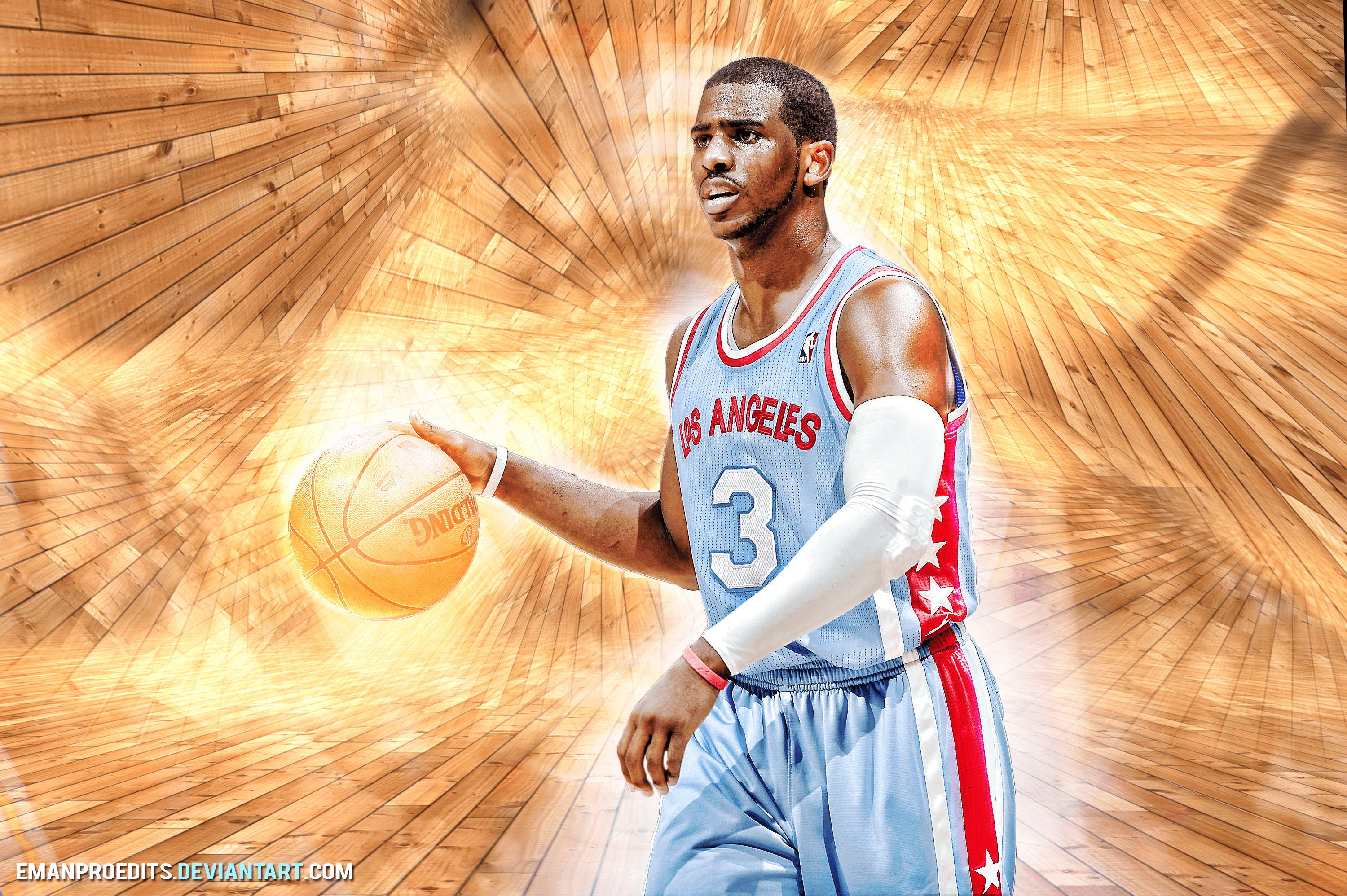 Download Chris Paul Clean White Clippers Jersey Wallpaper