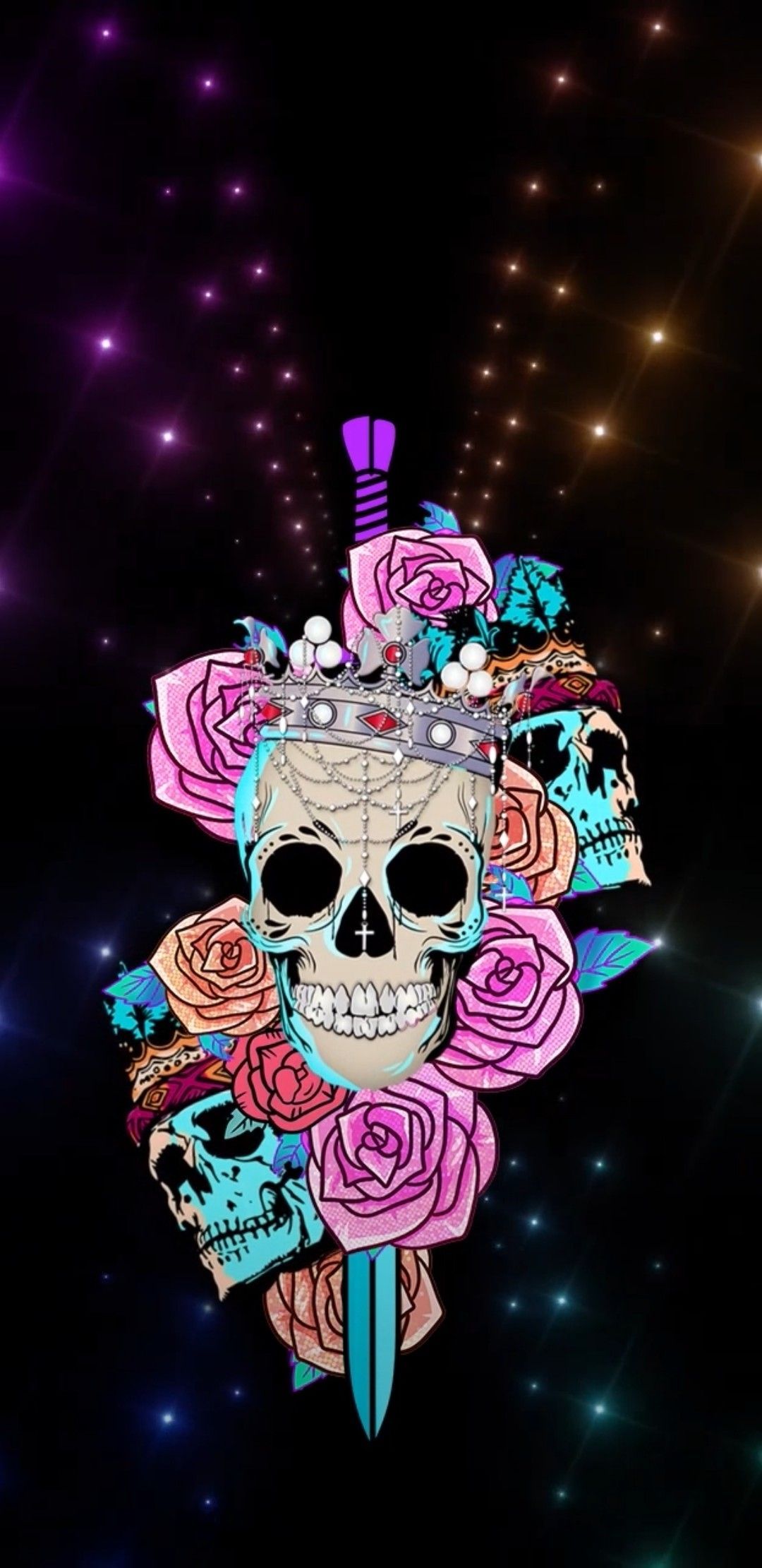Flowering skull 2K wallpaper download
