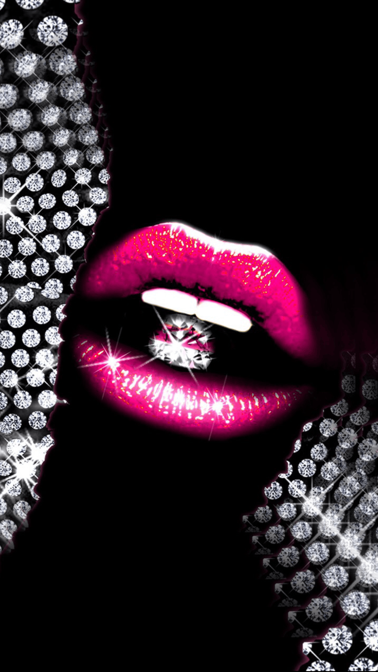 Download Louis Vuitton Pink Diamond Lips Wallpaper