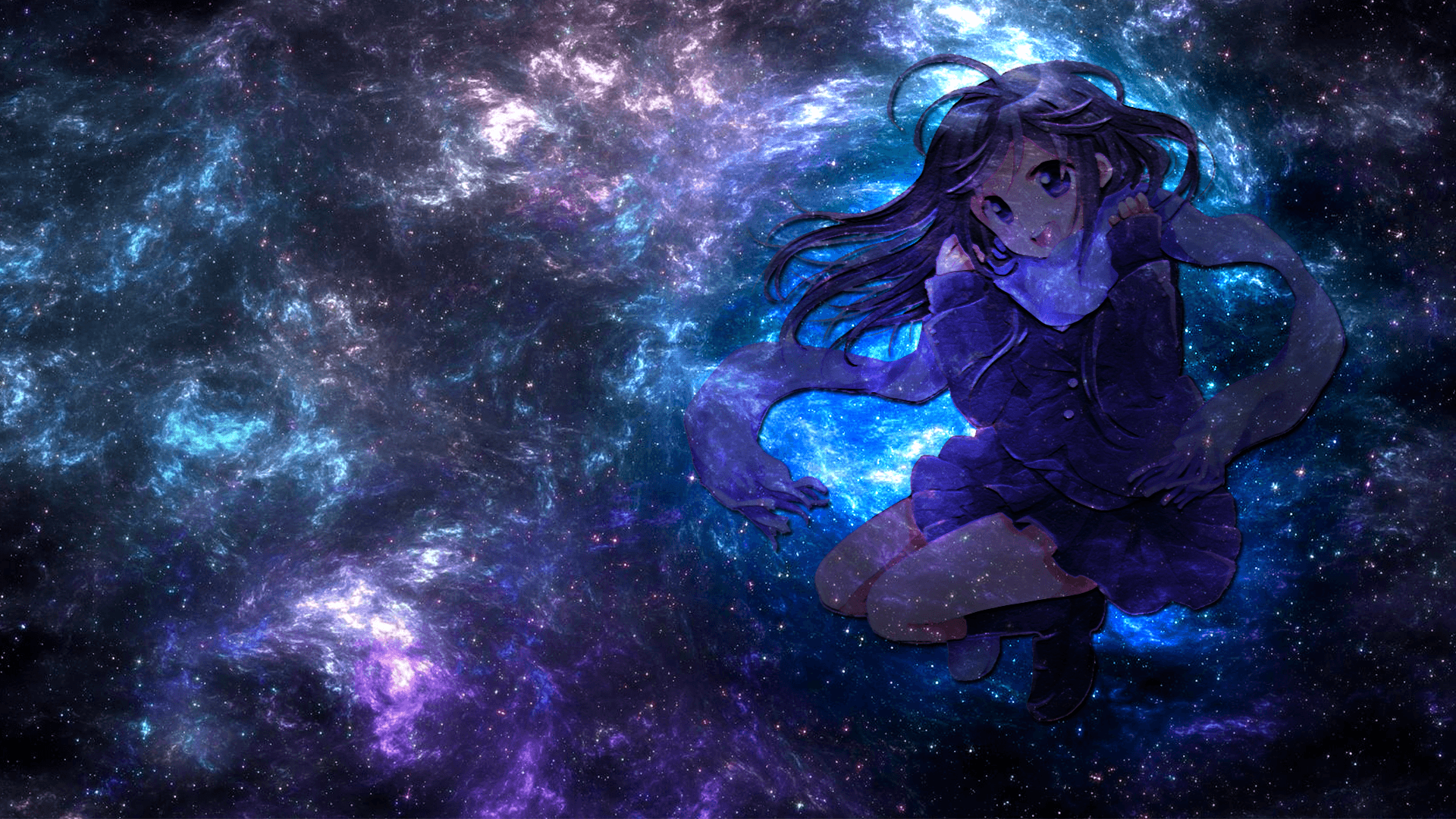 Download Wallpaper 1920x1080 anime space posture Full HD 1080p HD  Background
