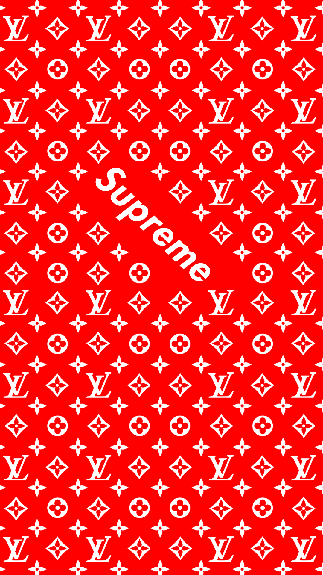 Classic Red Louis Vuitton Monogram x Supreme Logo iPad Pro 12.9