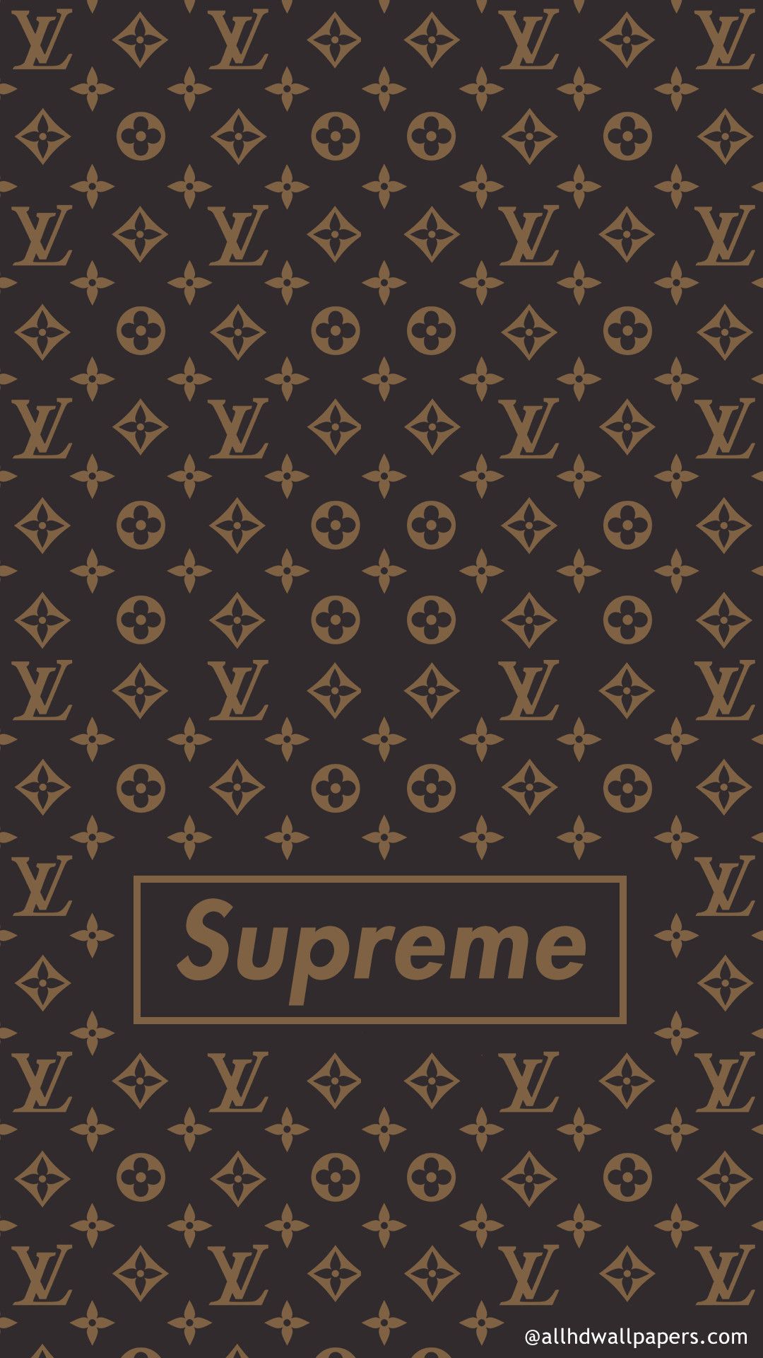 Download Red Supreme And Louis Vuitton Phone Wallpaper