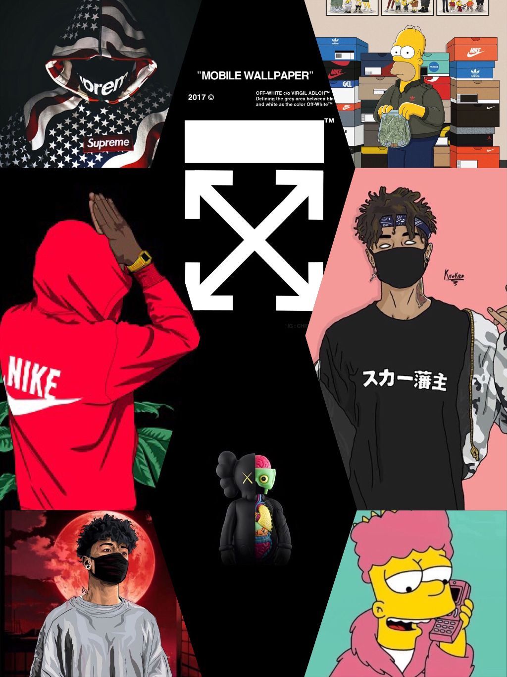 Kakashi Supreme Iphone Wallpaper, Supreme Hypebeast Product D33