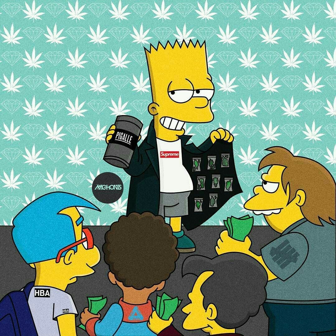 Bart simpson supreme, simpsons, surprme, HD phone wallpaper