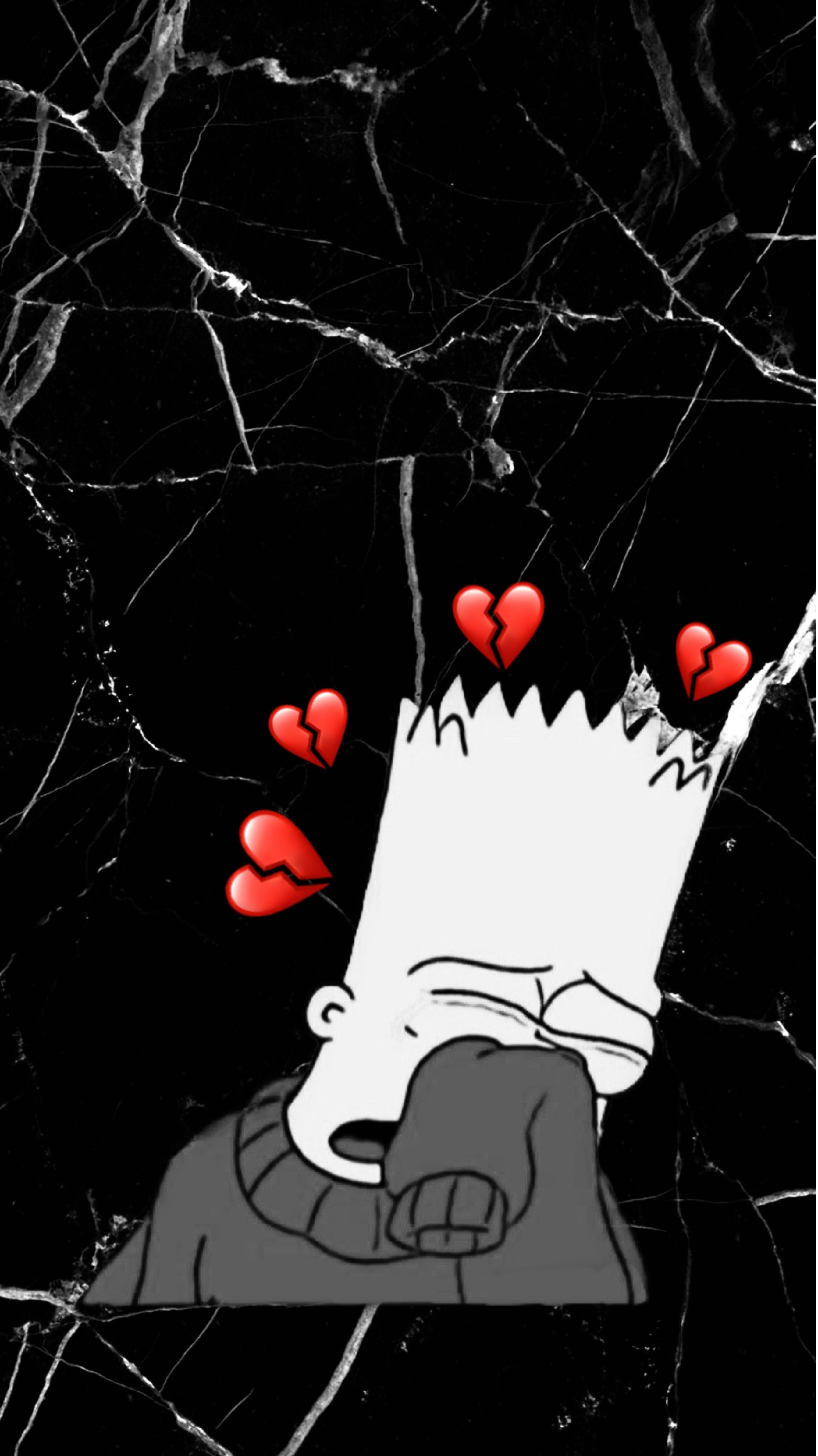 Download Bart Simpsons Black Heart Emoji Wallpaper