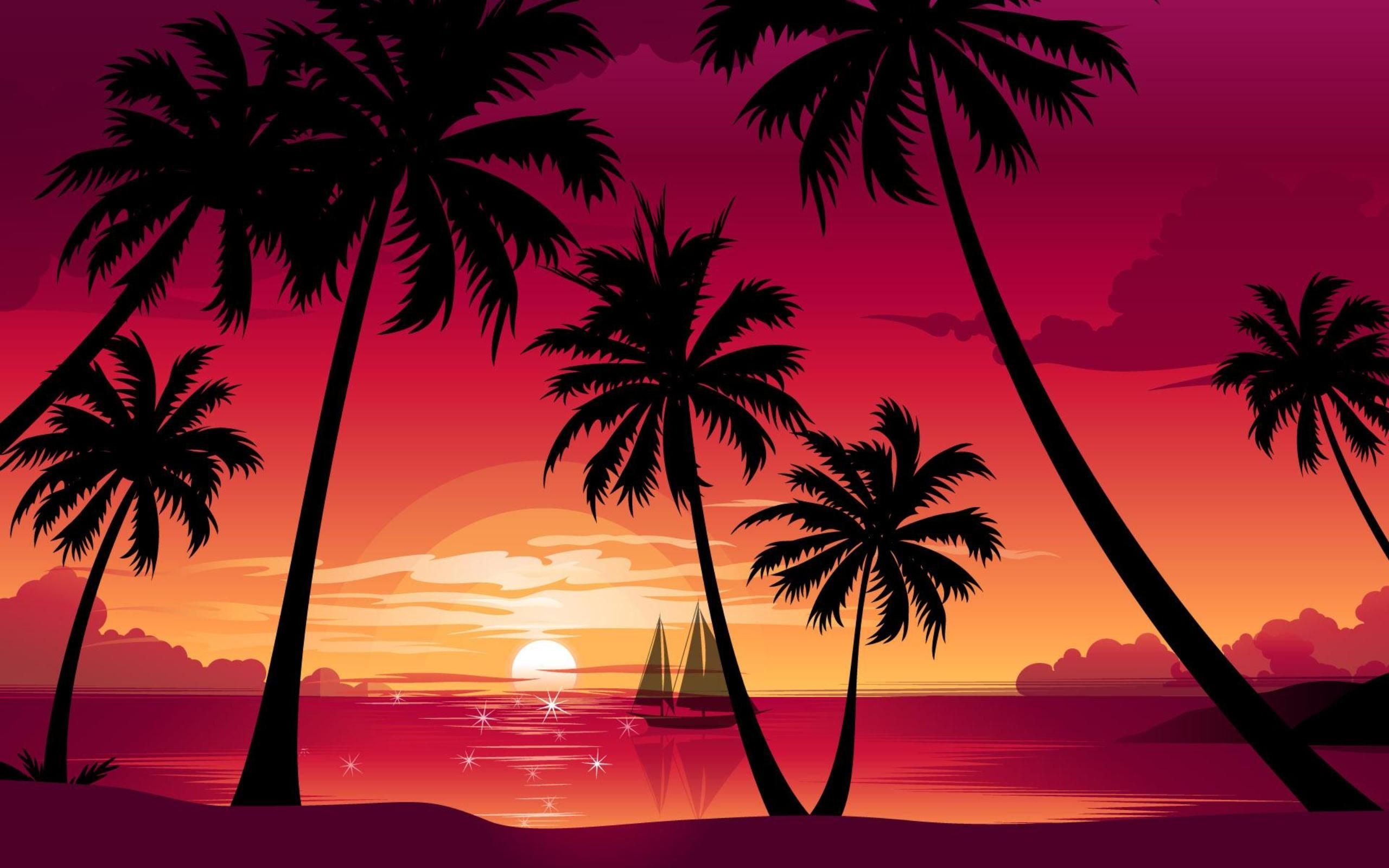 Cartoon Palm Tree Wallpapers on WallpaperDog