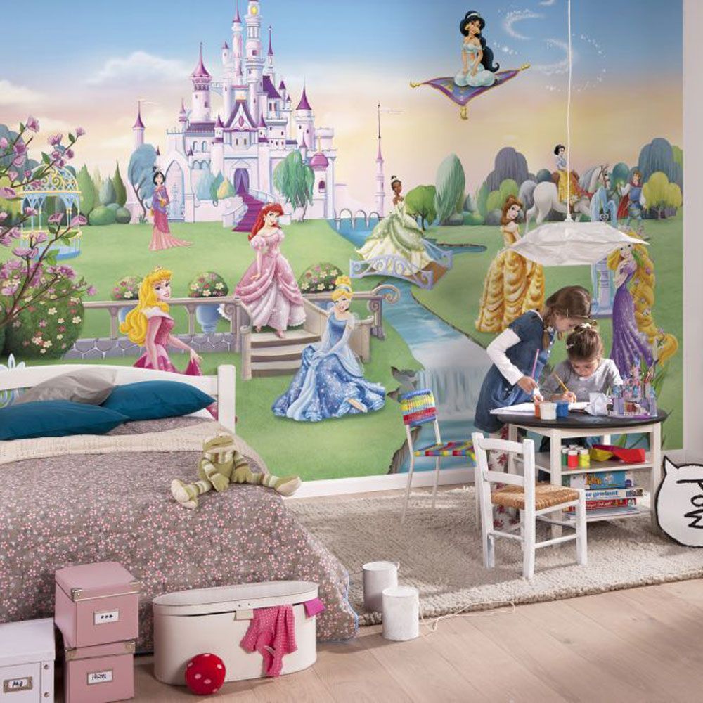 Disney Princess Scenes Spray and Stick Wallpaper Mural  RoomMates Decor