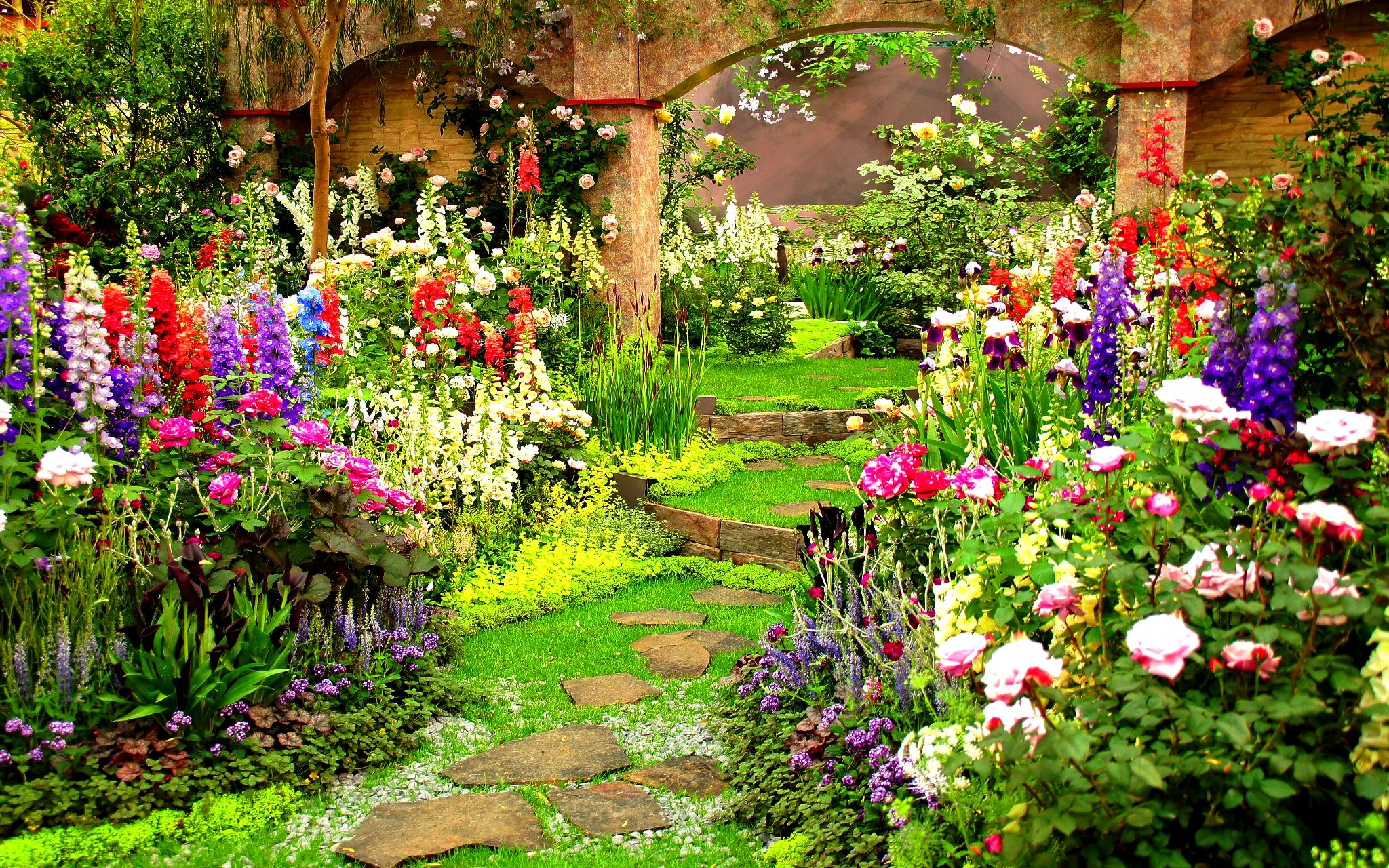 flower garden wallpaper background