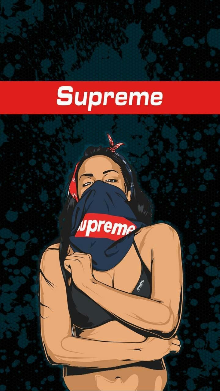 Girl Wearing Supreme Cartoon Wallpapers on WallpaperDog
