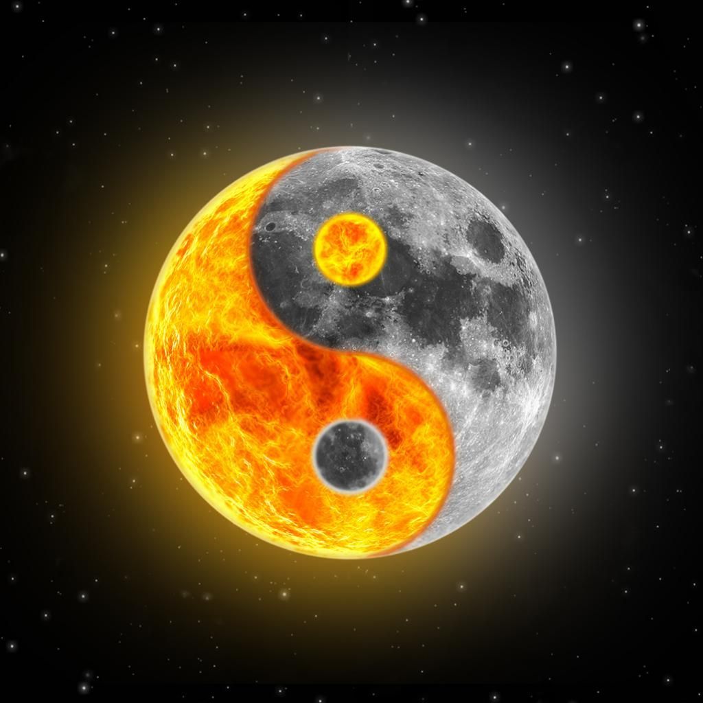 celestial sun and moon background