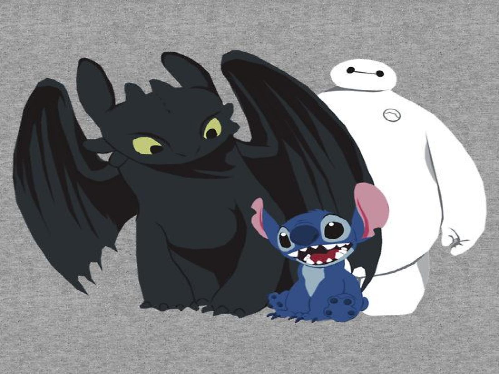Stitch And Toothless Background