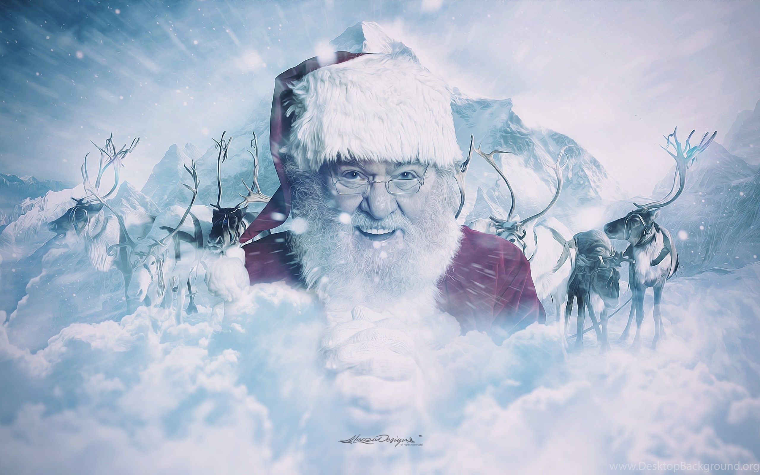 Santa and Reindeer Wallpapers on WallpaperDog